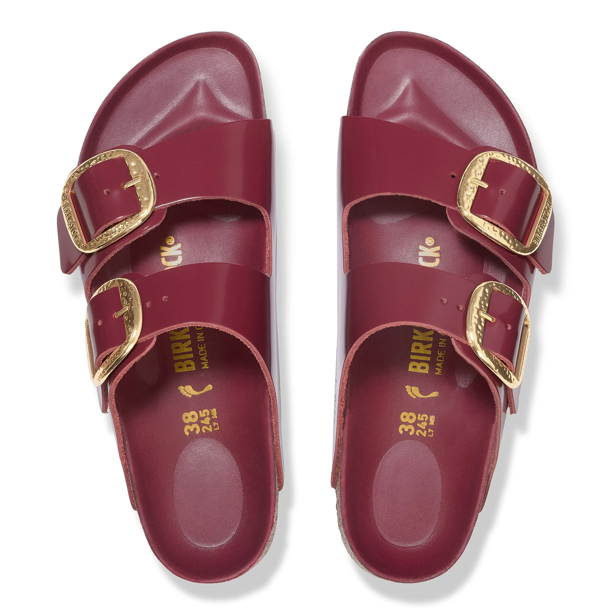 Arizona Big Buckle Natural Leather Patent Zinfandel High Shine - Image 3