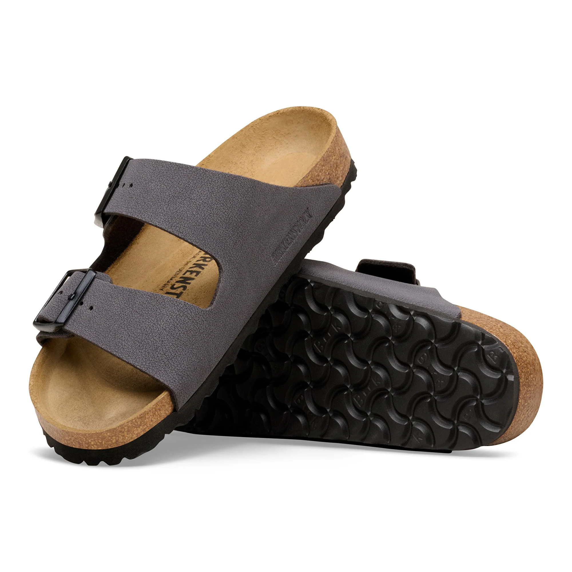 Arizona Birko-Flor Nubuk Velvet Gray/Black Buckles - Image 2
