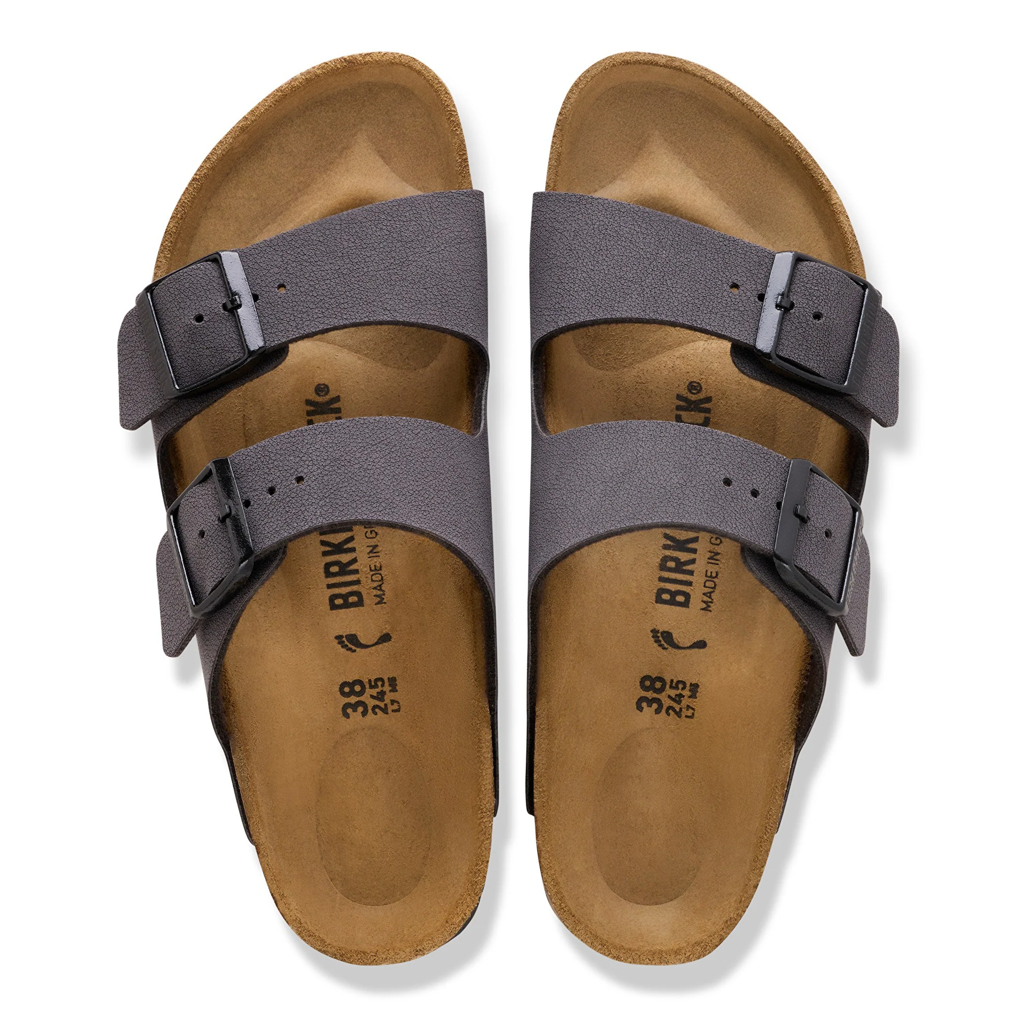 Arizona Birko-Flor Nubuk Velvet Gray/Black Buckles - Image 4