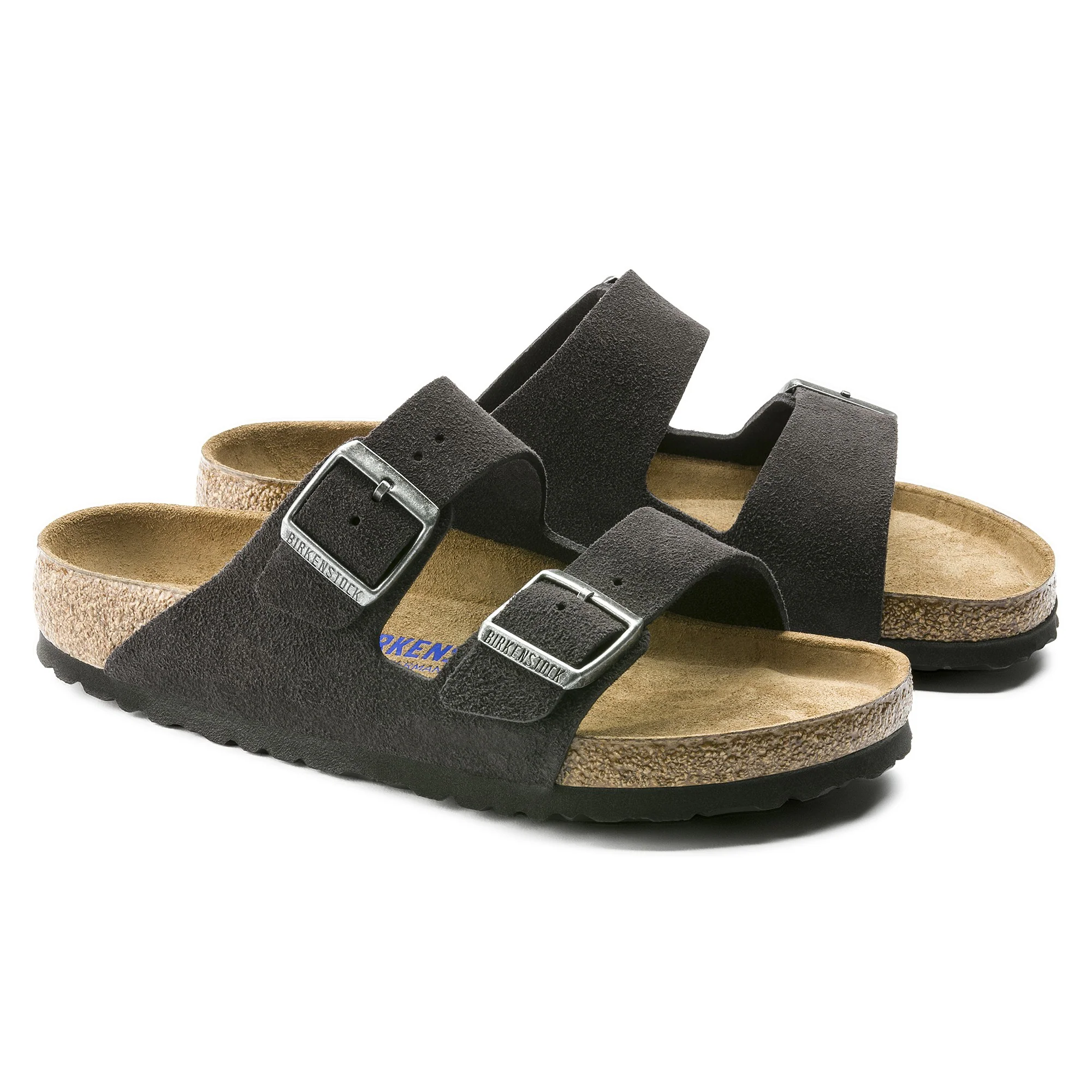 Arizona Soft Footbed Suede Leather Velvet Grey - Image 6