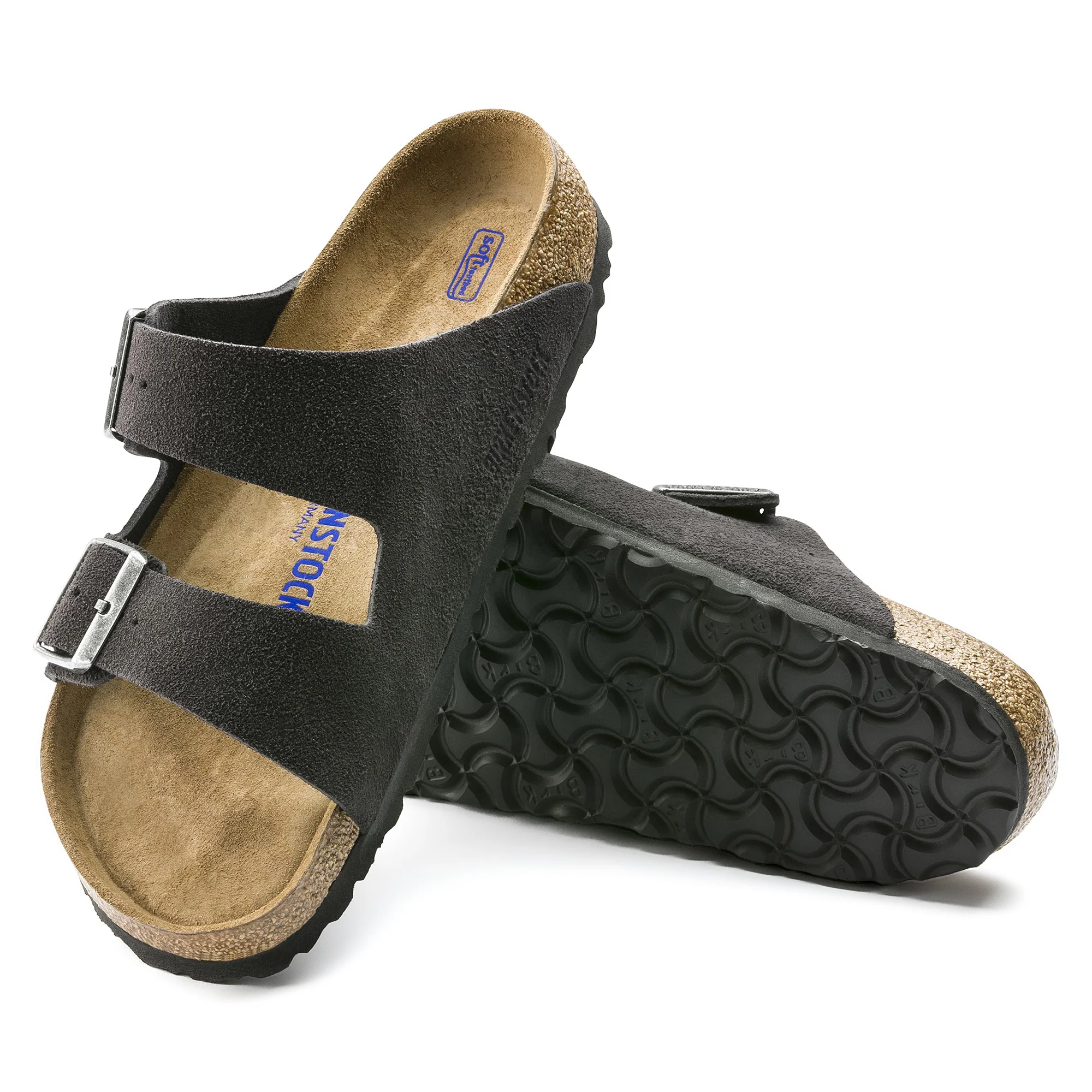 Arizona Soft Footbed Suede Leather Velvet Grey - Image 7