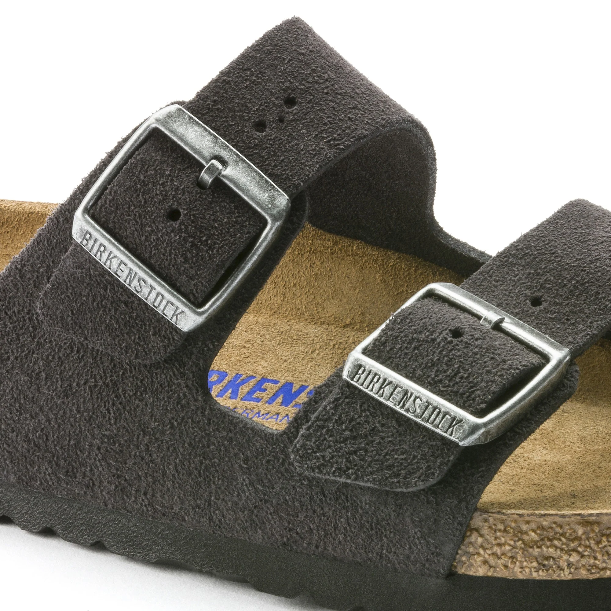 Arizona Soft Footbed Suede Leather Velvet Grey - Image 8