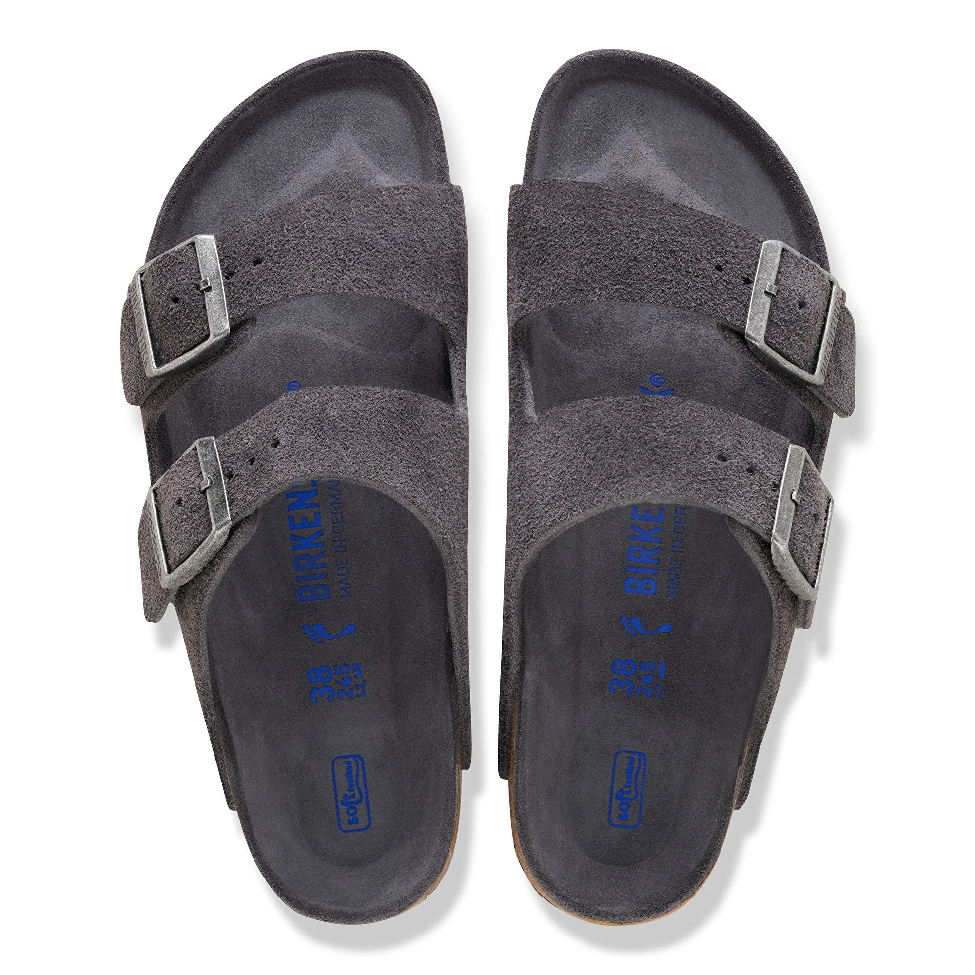 Arizona Soft Footbed Suede Leather Charcoal Tonal FB - Image 4