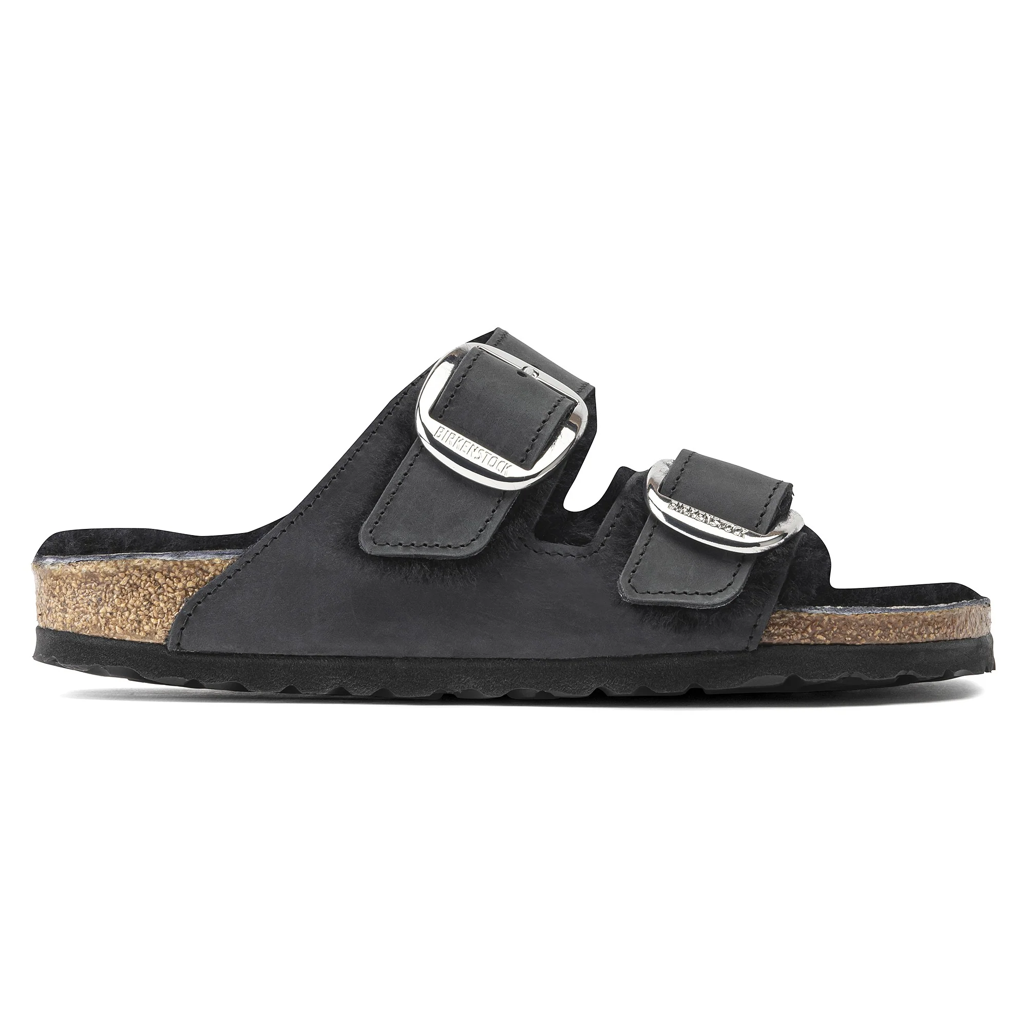 Arizona Big Buckle Shearling Natural Leather Oiled Black - Image 3