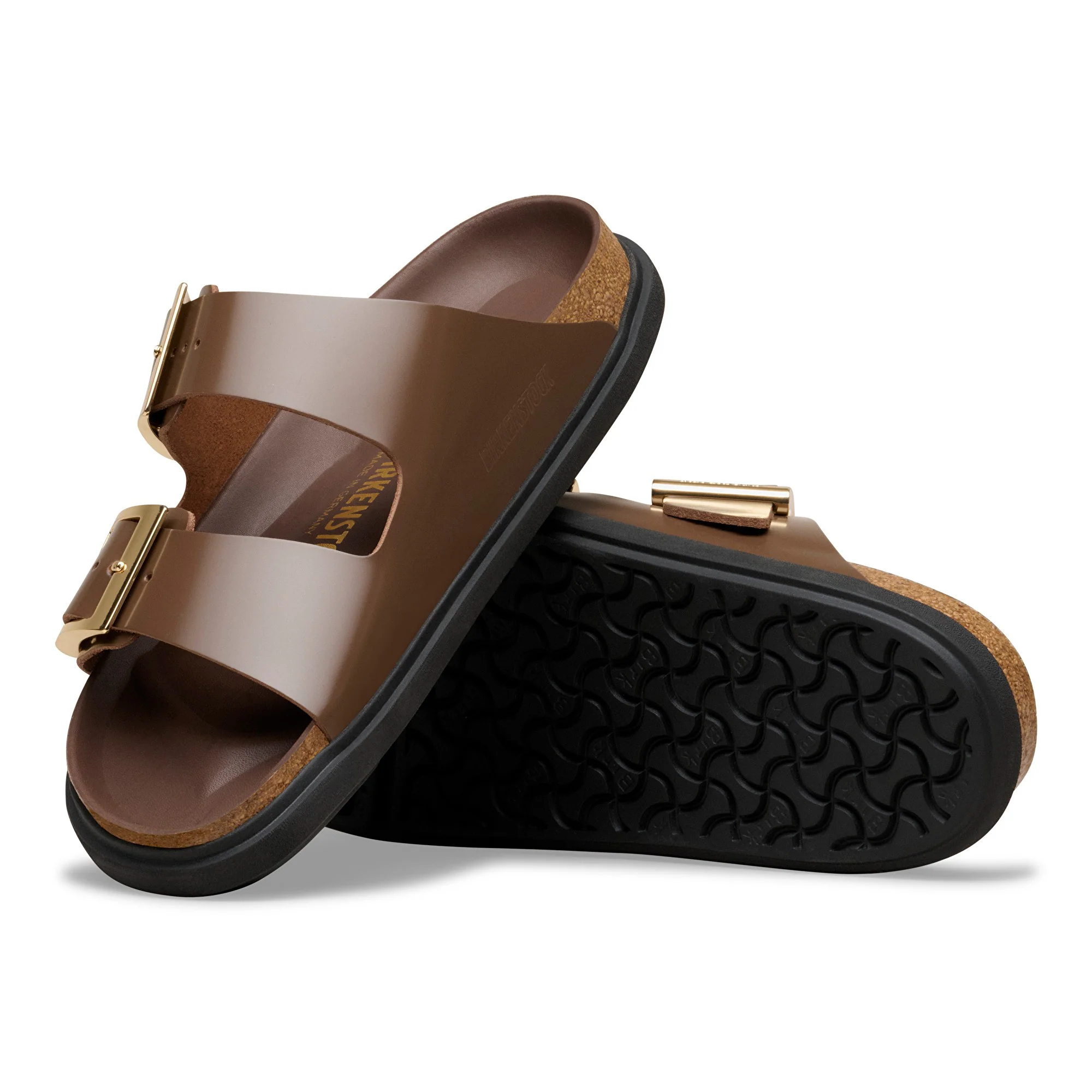 Arizona Droplet Buckle Natural Leather Patent High-Shine Carafe - Image 2