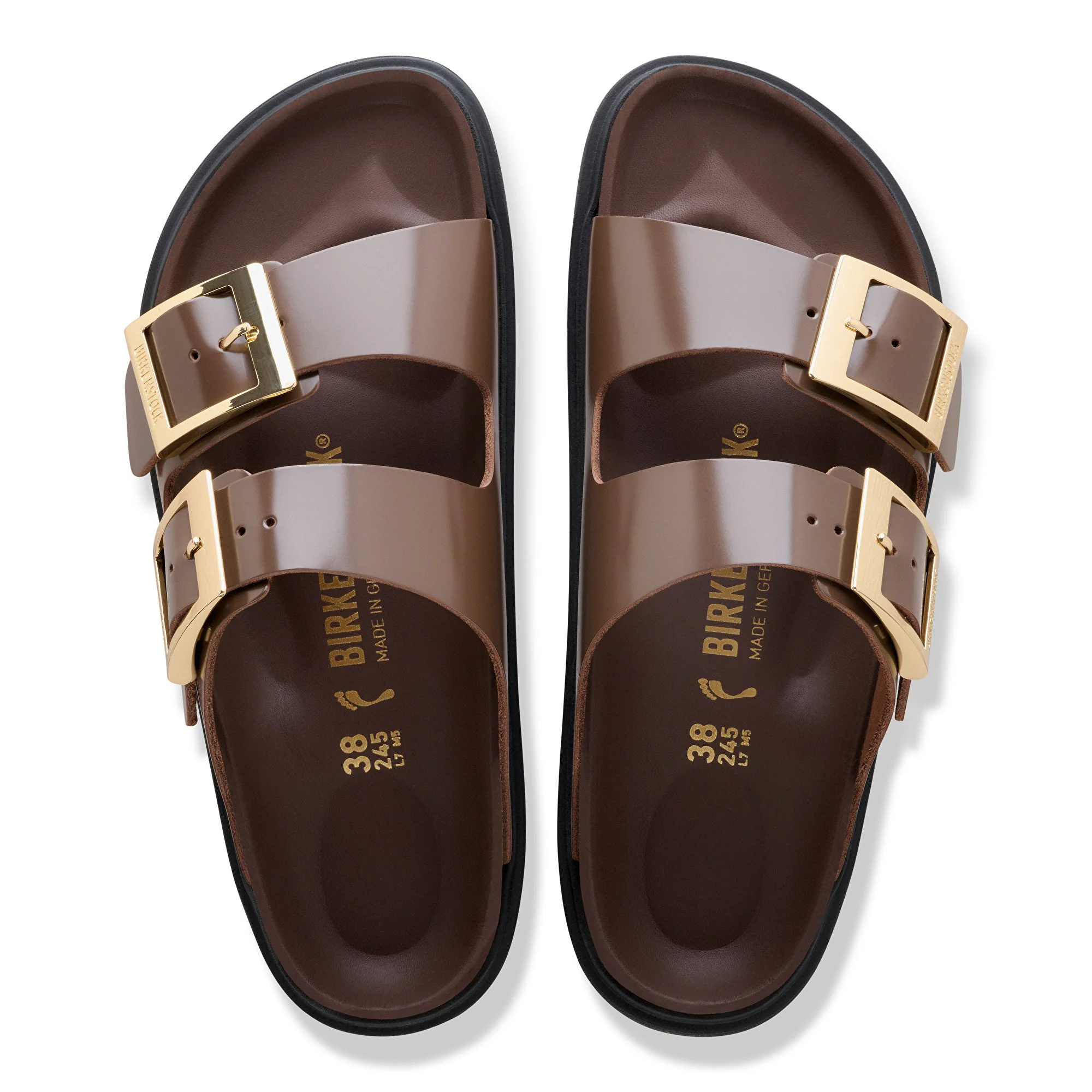 Arizona Droplet Buckle Natural Leather Patent High-Shine Carafe - Image 4