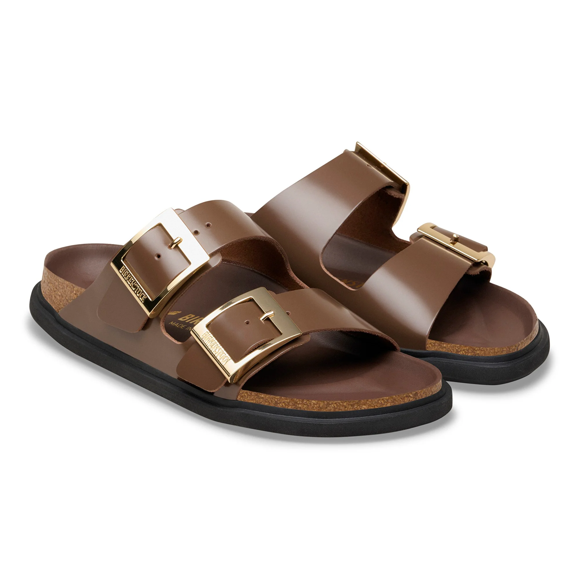 Arizona Droplet Buckle Natural Leather Patent High-Shine Carafe - Image 5