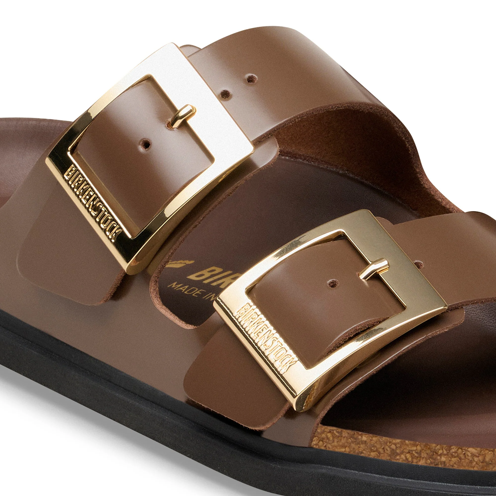 Arizona Droplet Buckle Natural Leather Patent High-Shine Carafe - Image 7