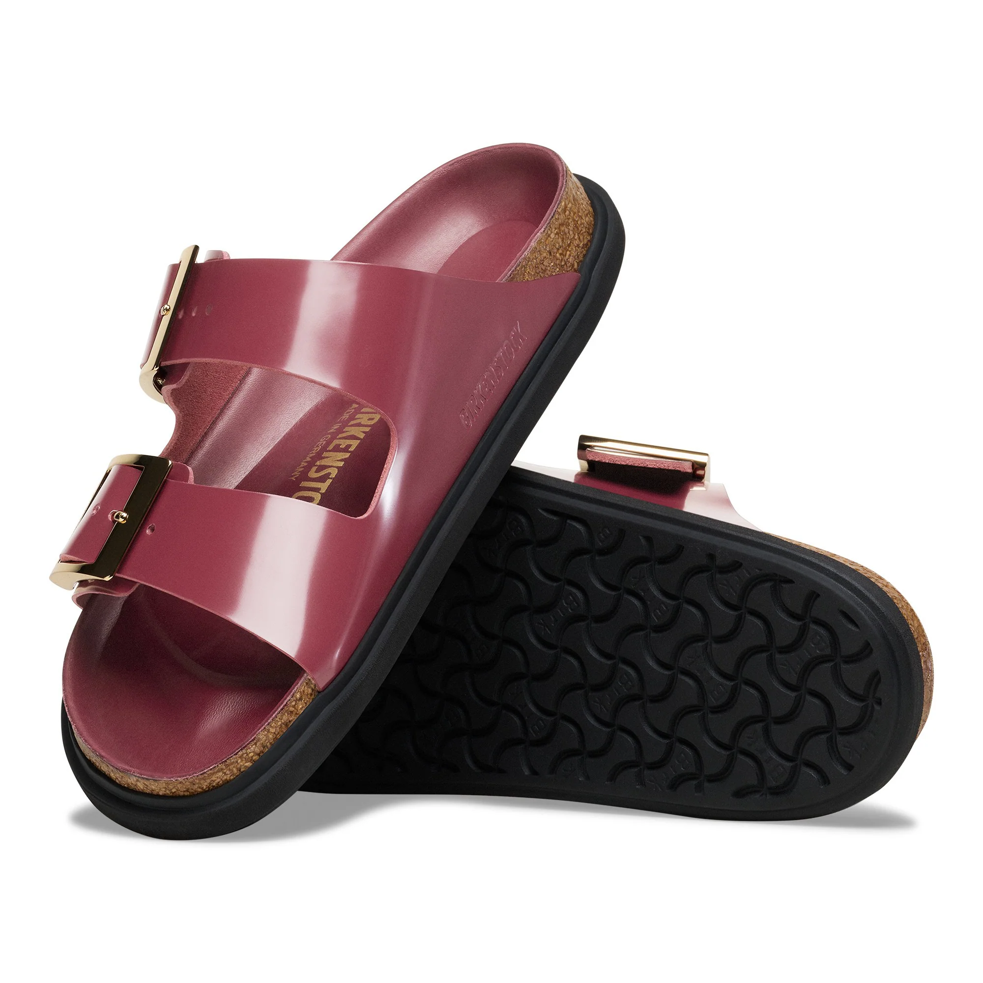 Arizona Droplet Buckle Natural Leather Patent Zinfandel High Shine - Image 2