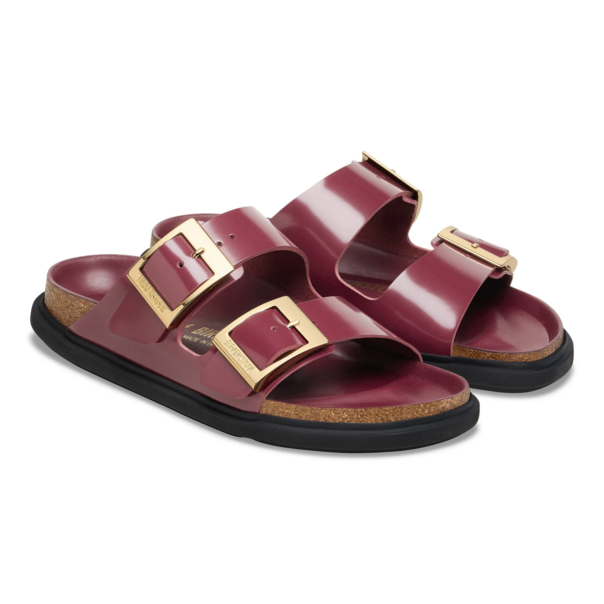 Arizona Droplet Buckle Natural Leather Patent Zinfandel High Shine - Image 5