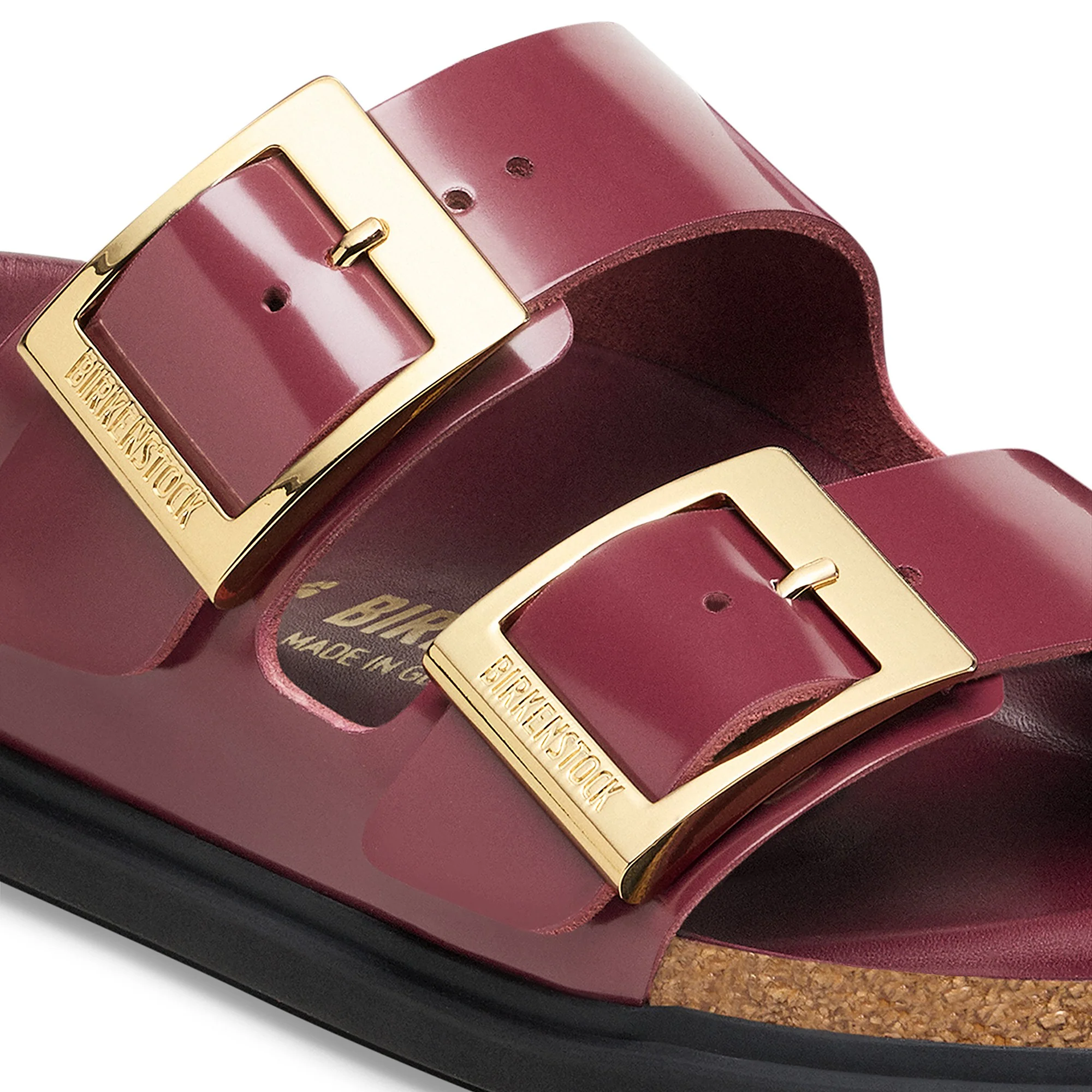 Arizona Droplet Buckle Natural Leather Patent Zinfandel High Shine - Image 6