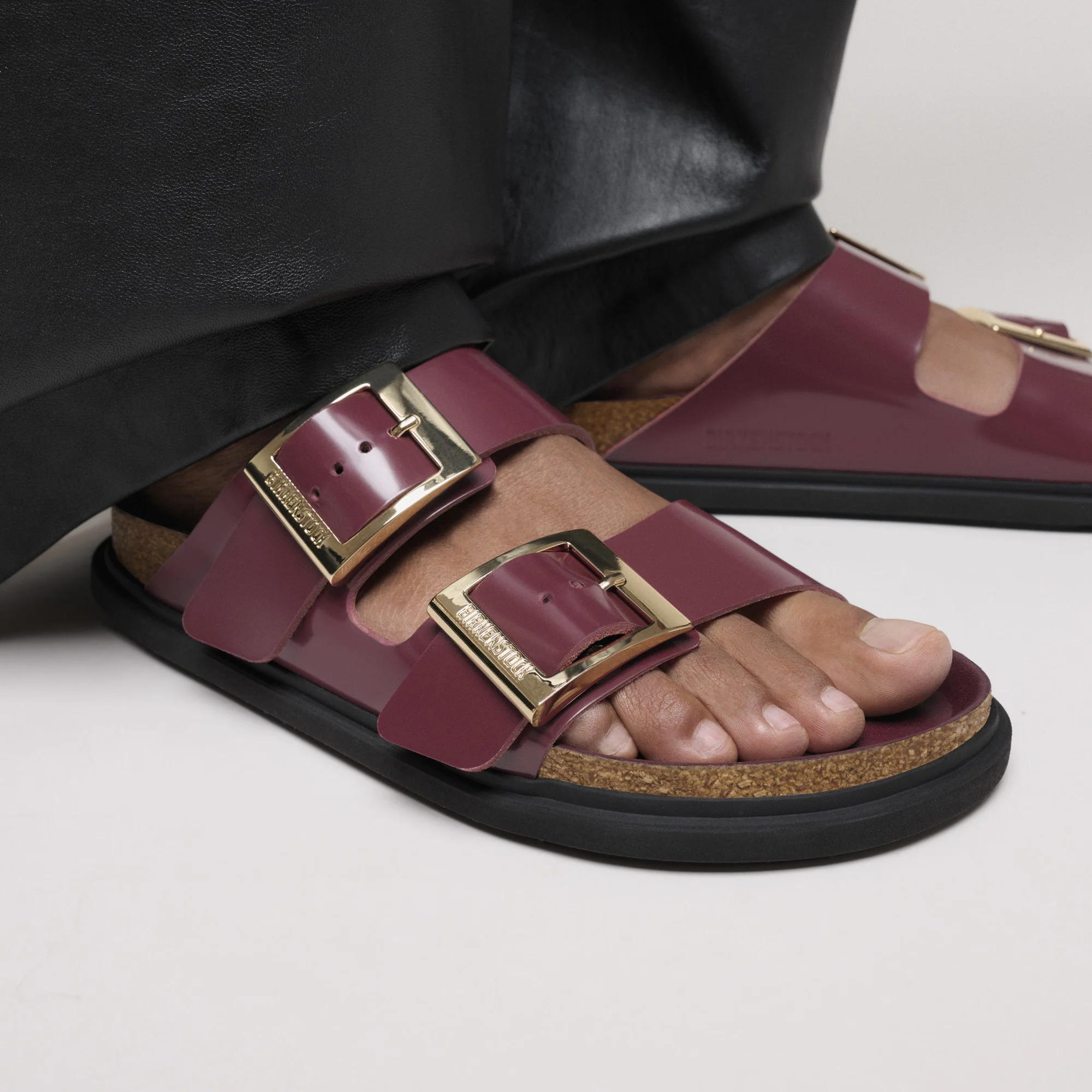 Arizona Droplet Buckle Natural Leather Patent Zinfandel High Shine - Image 7
