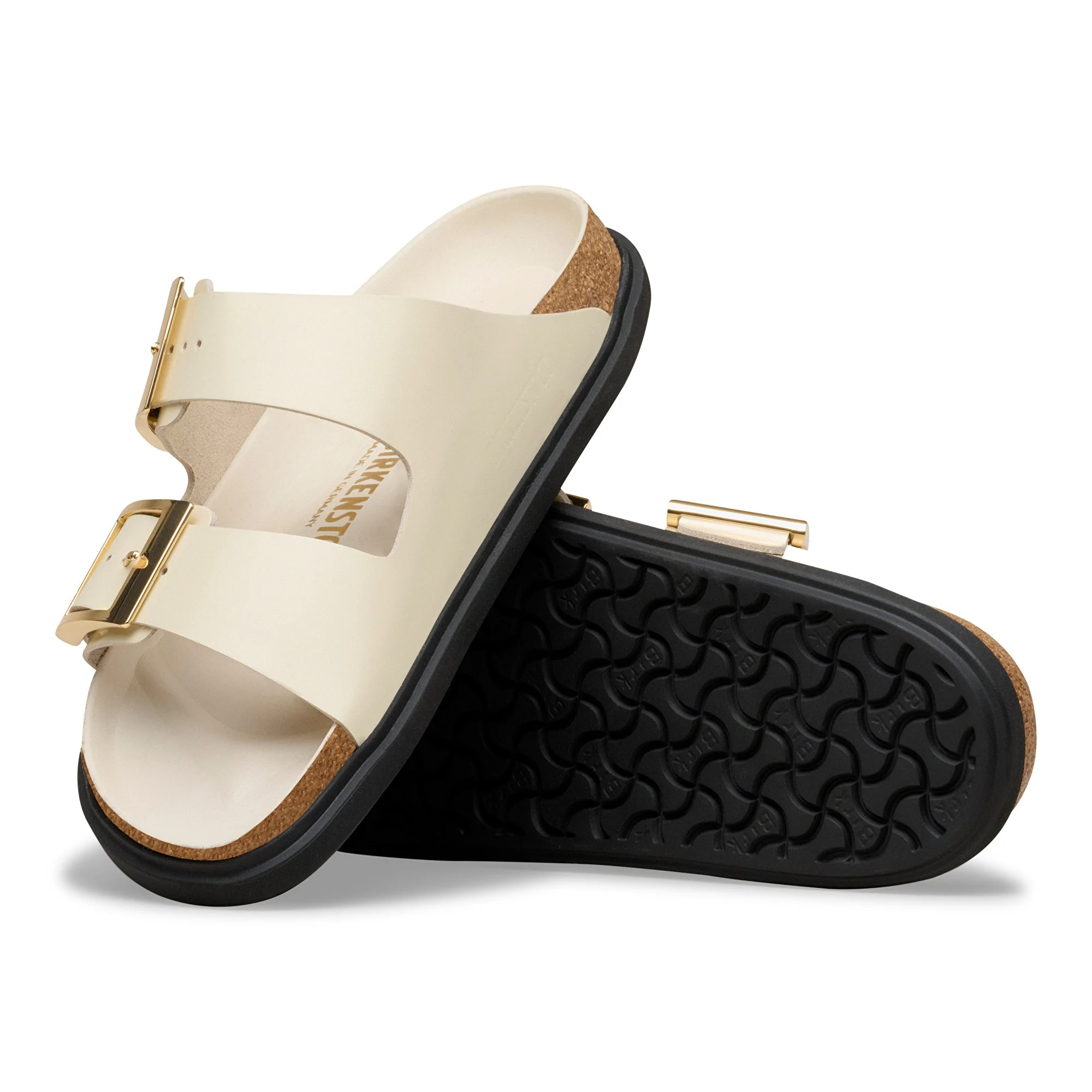 Arizona Droplet Buckle Natural Leather Patent High-Shine Ecru - Image 2