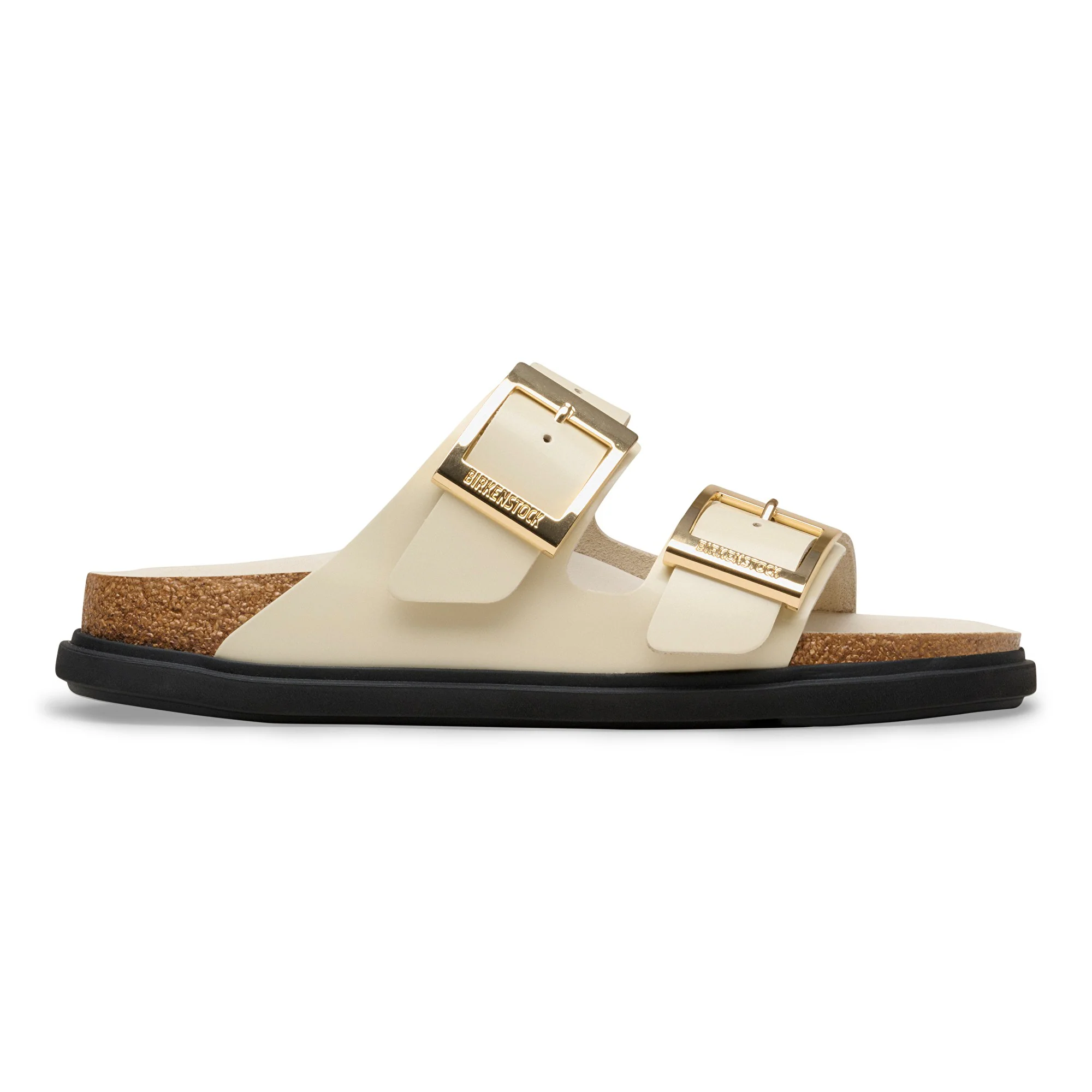 Arizona Droplet Buckle Natural Leather Patent High-Shine Ecru - Image 3