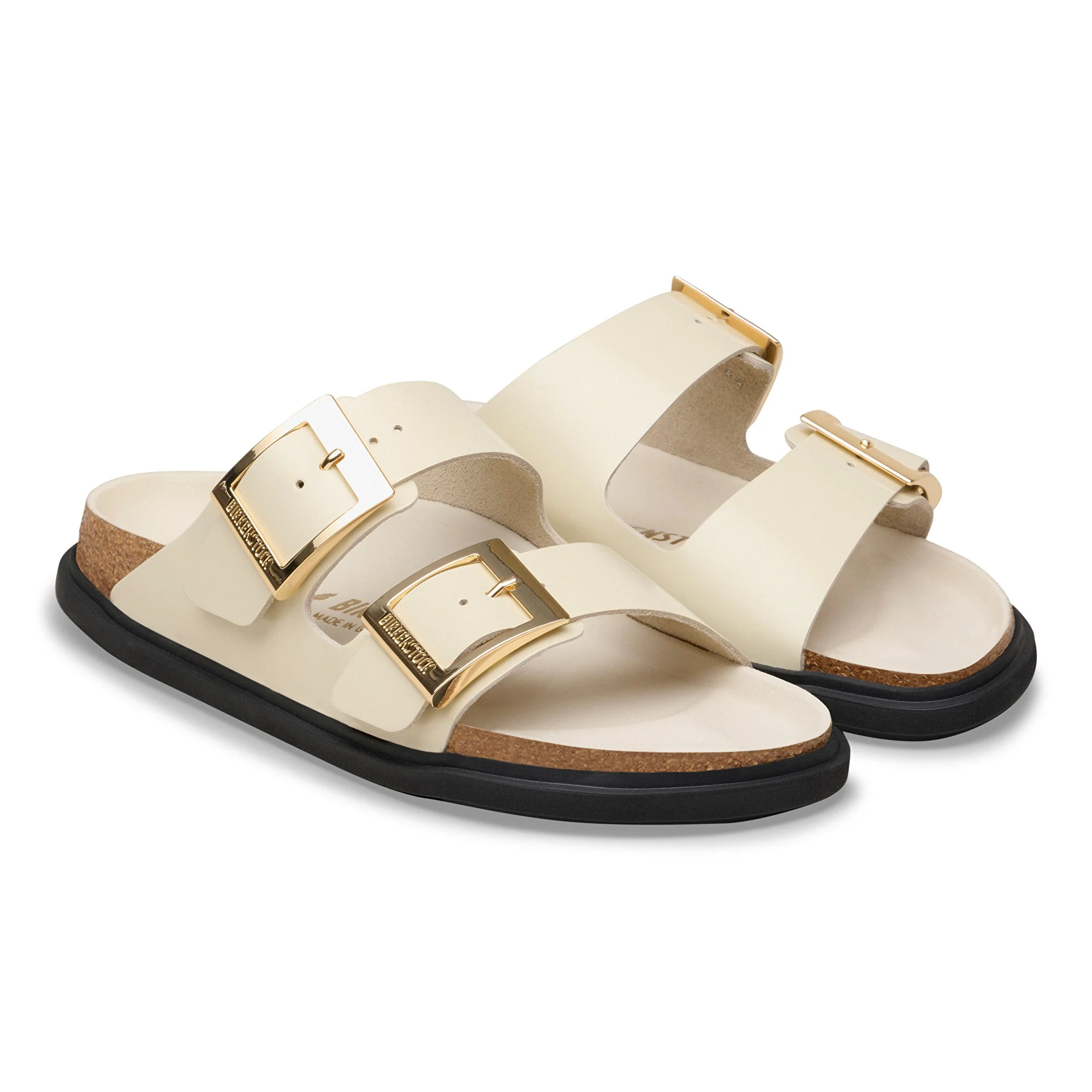 Arizona Droplet Buckle Natural Leather Patent High-Shine Ecru - Image 5