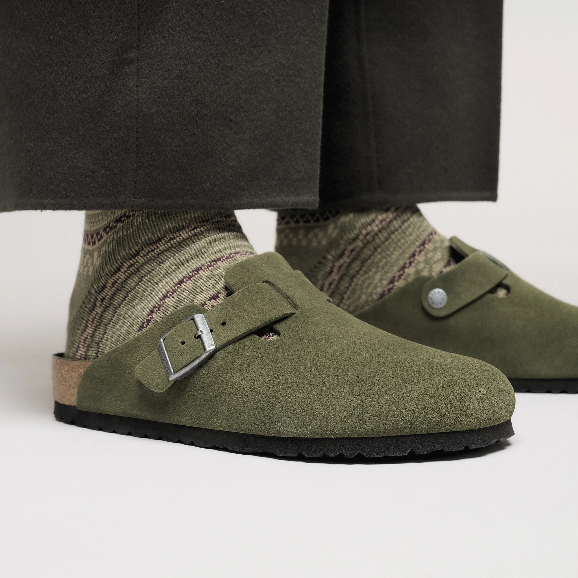 Boston Soft Footbed Suede Leather Thyme Tonal FB - Image 7