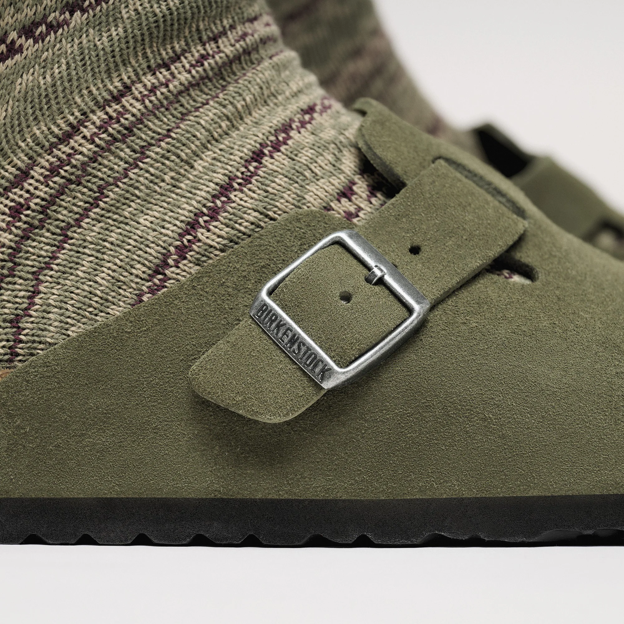 Boston Soft Footbed Suede Leather Thyme Tonal FB - Image 9