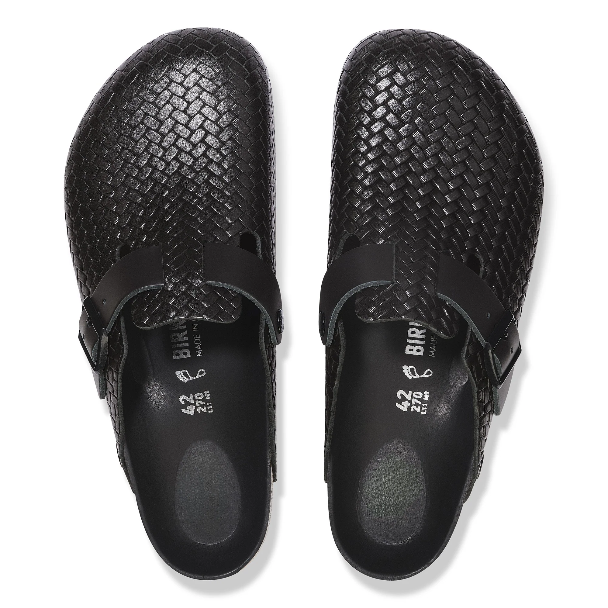 Boston Rivet Logo Natural Leather Woven Embossed Black - Image 4