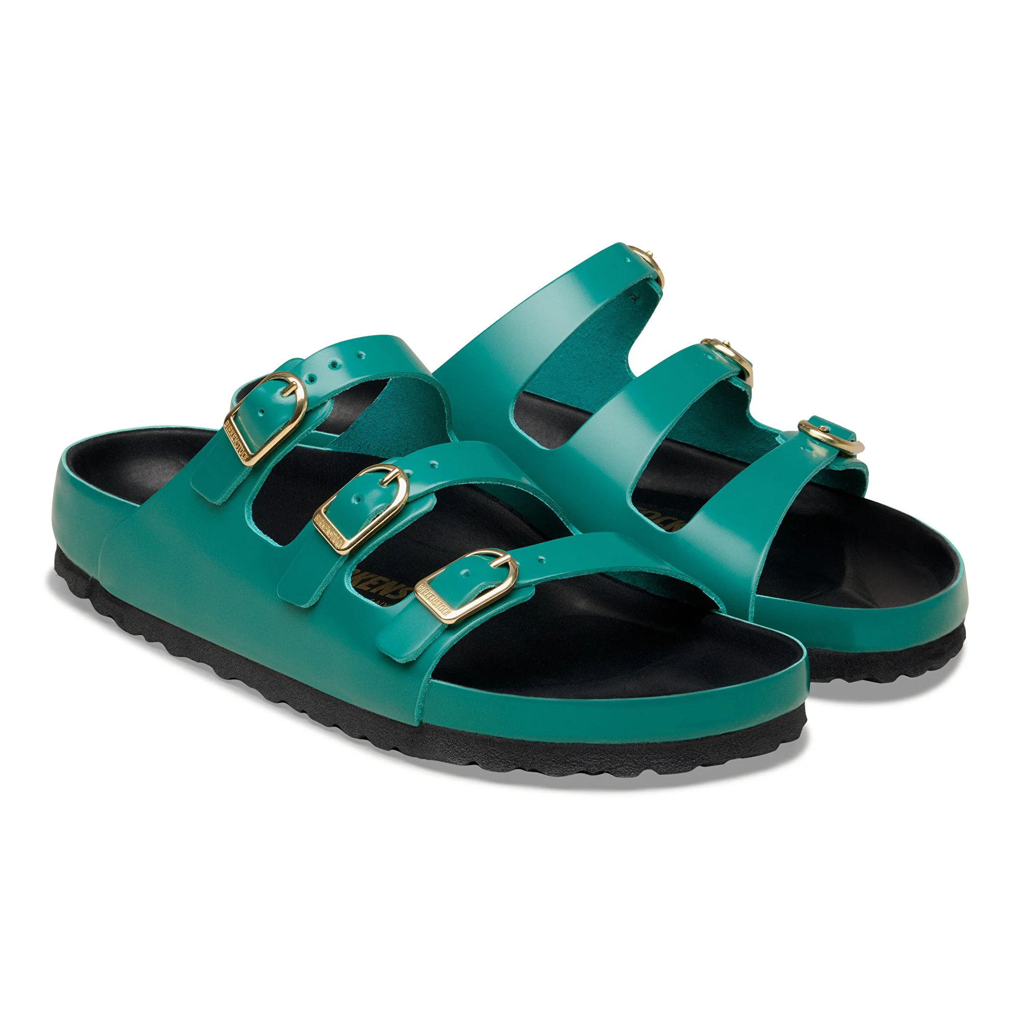 Florida Fresh Natural Leather Patent High-Shine Dark Teal/Black - Image 7