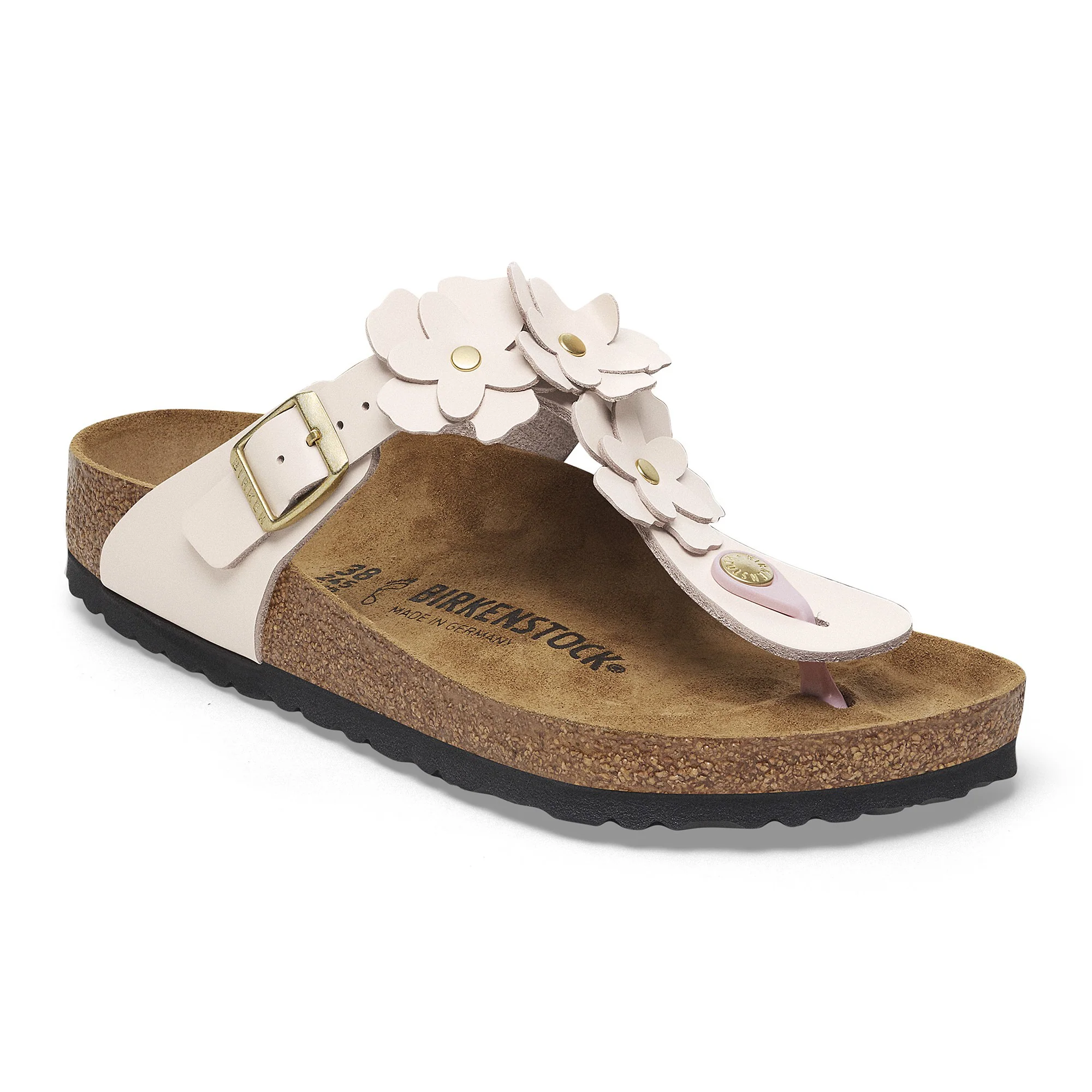 Gizeh Flower Embellishment Natural Leather Light Rose