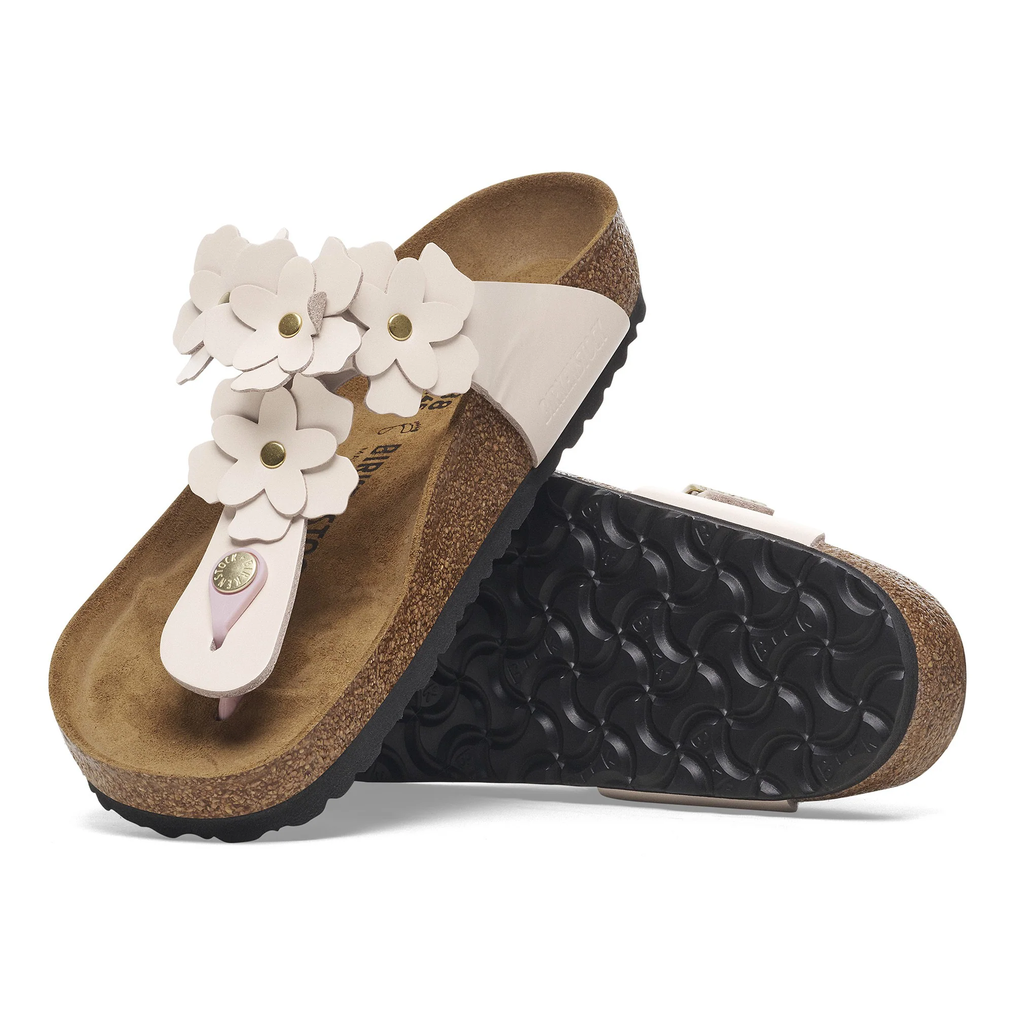 Gizeh Flower Embellishment Natural Leather Light Rose - Image 2