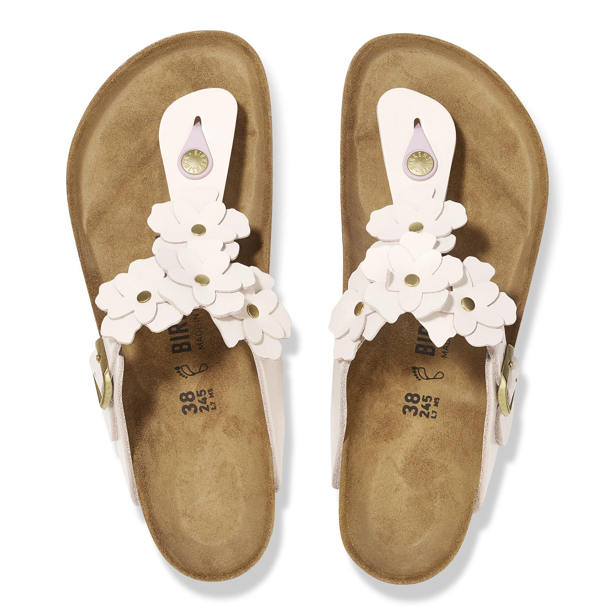 Gizeh Flower Embellishment Natural Leather Light Rose - Image 4
