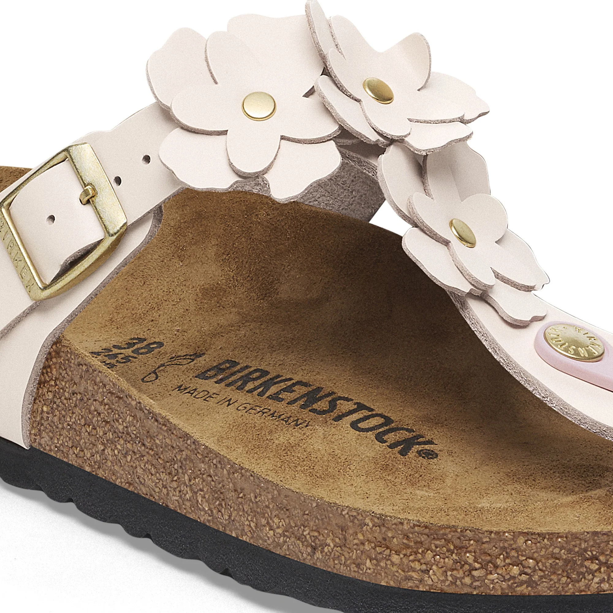 Gizeh Flower Embellishment Natural Leather Light Rose - Image 6