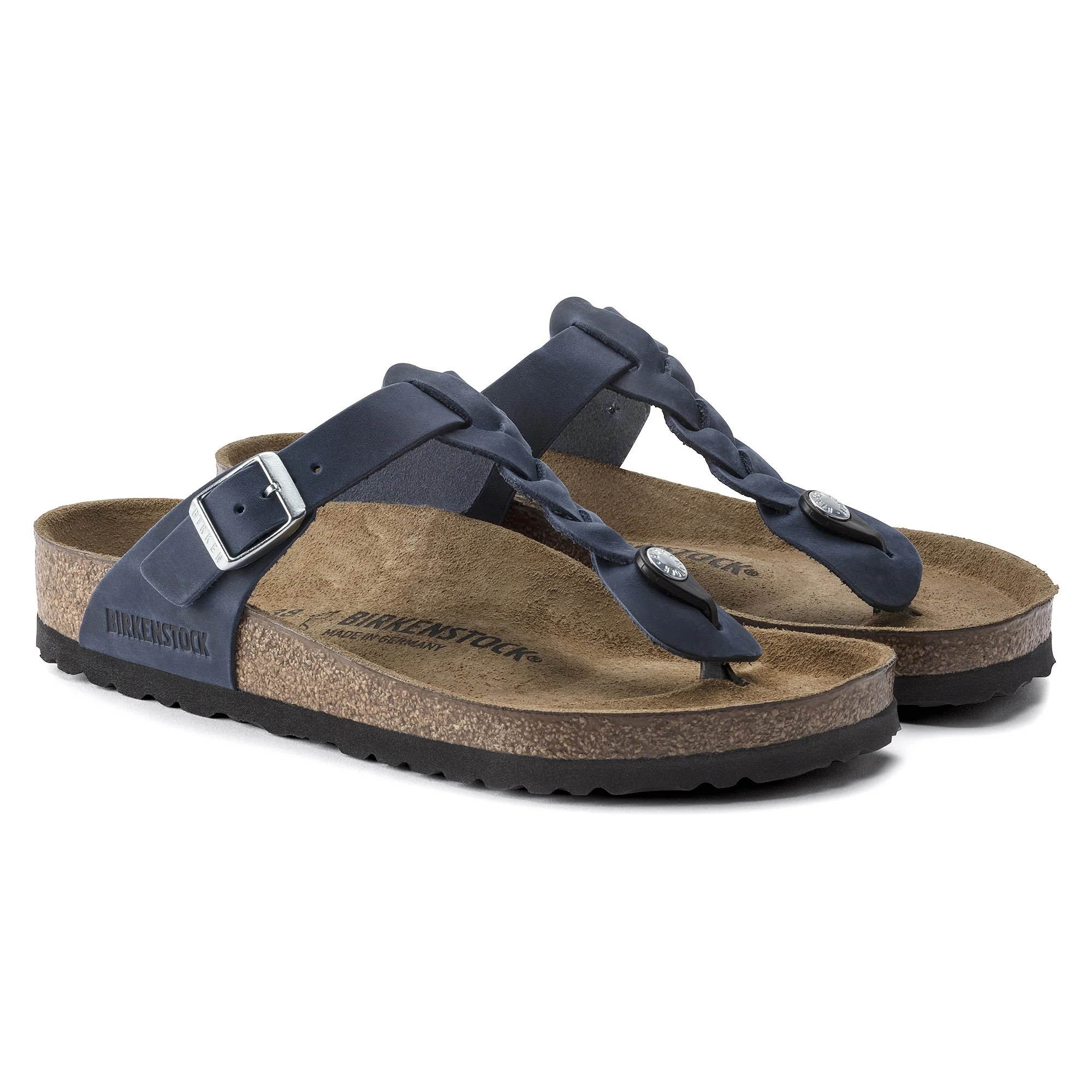 Gizeh Braided Natural Leather Oiled Navy - Image 4