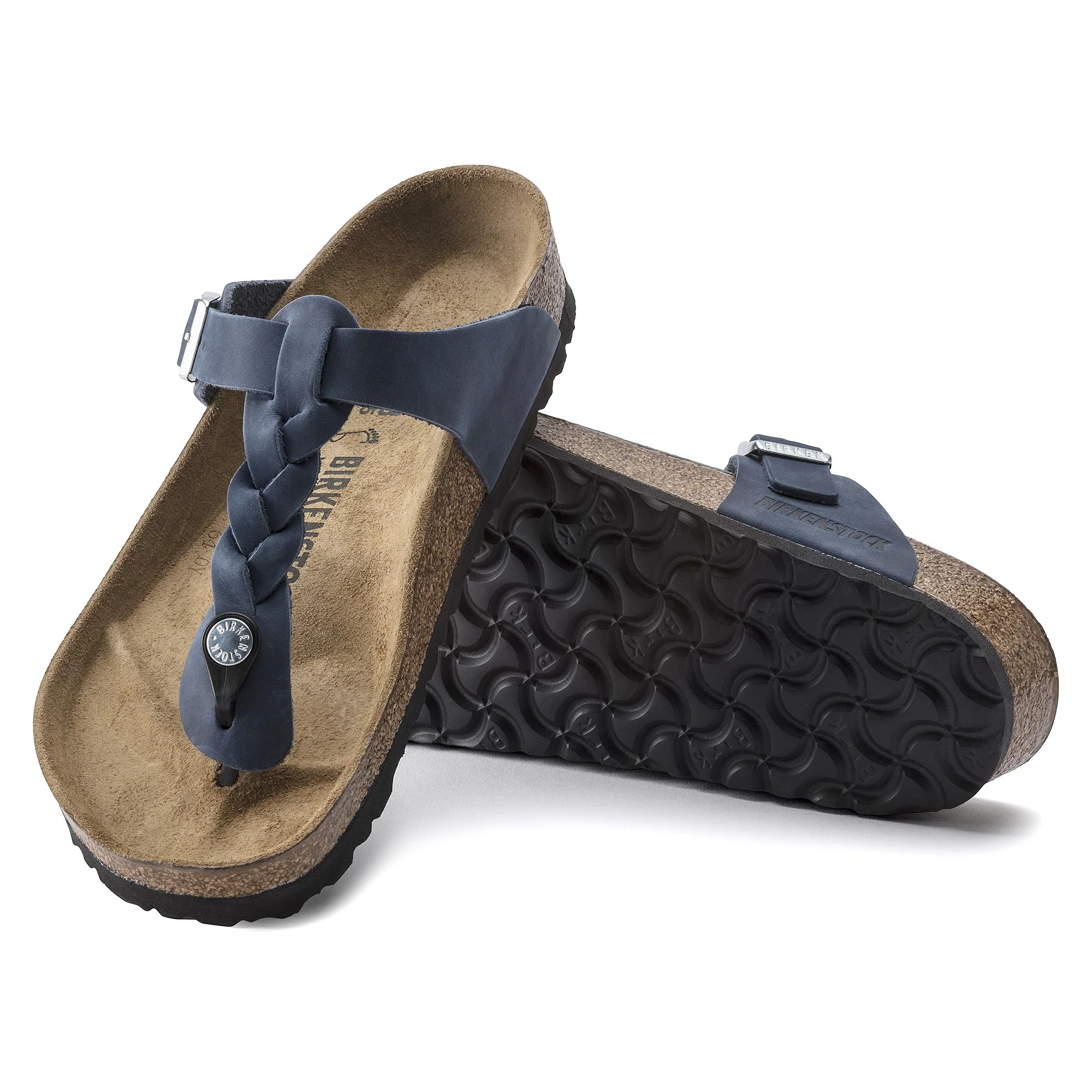 Gizeh Braided Natural Leather Oiled Navy - Image 8