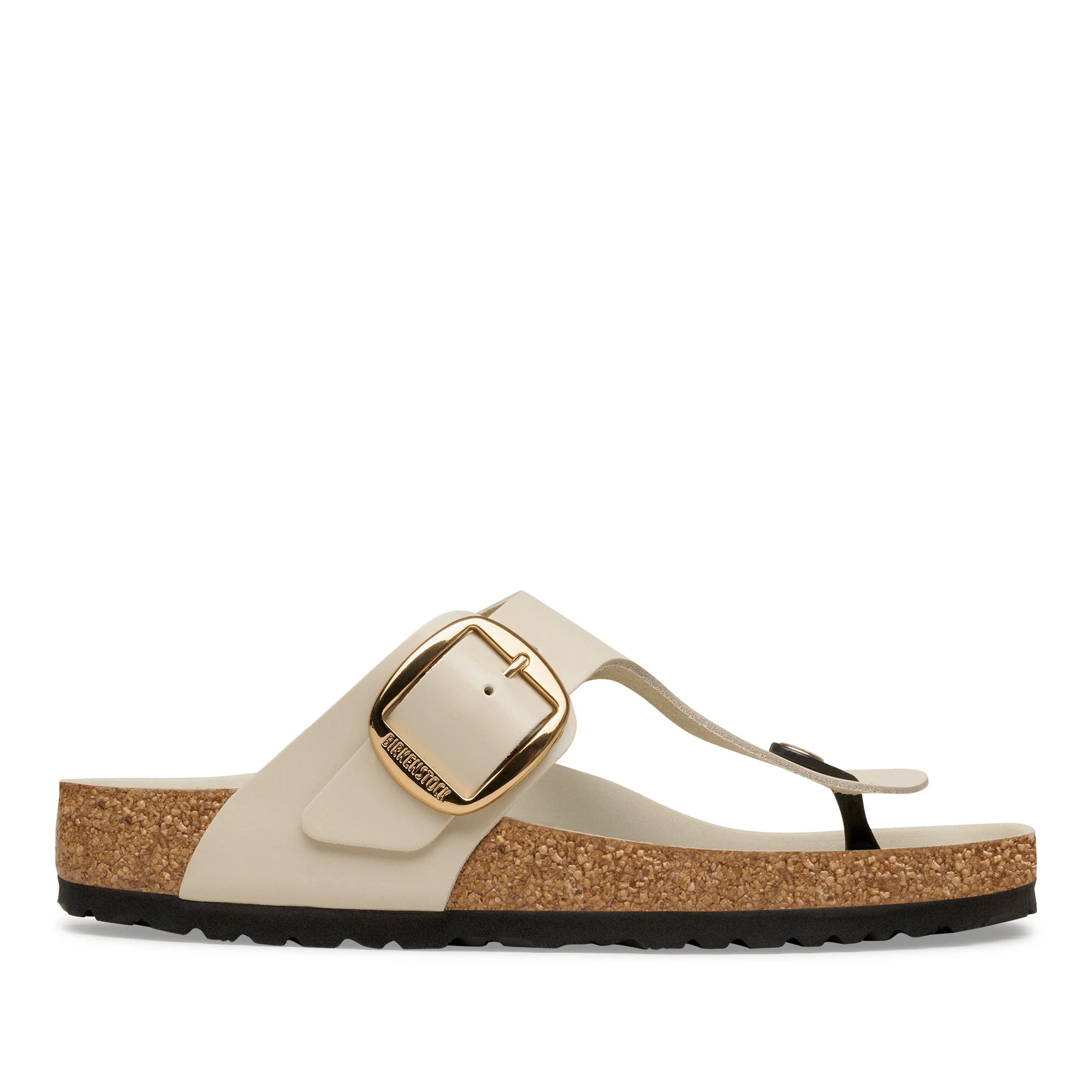 Gizeh Big Buckle Natural Leather Patent High-Shine Oyster - Image 3