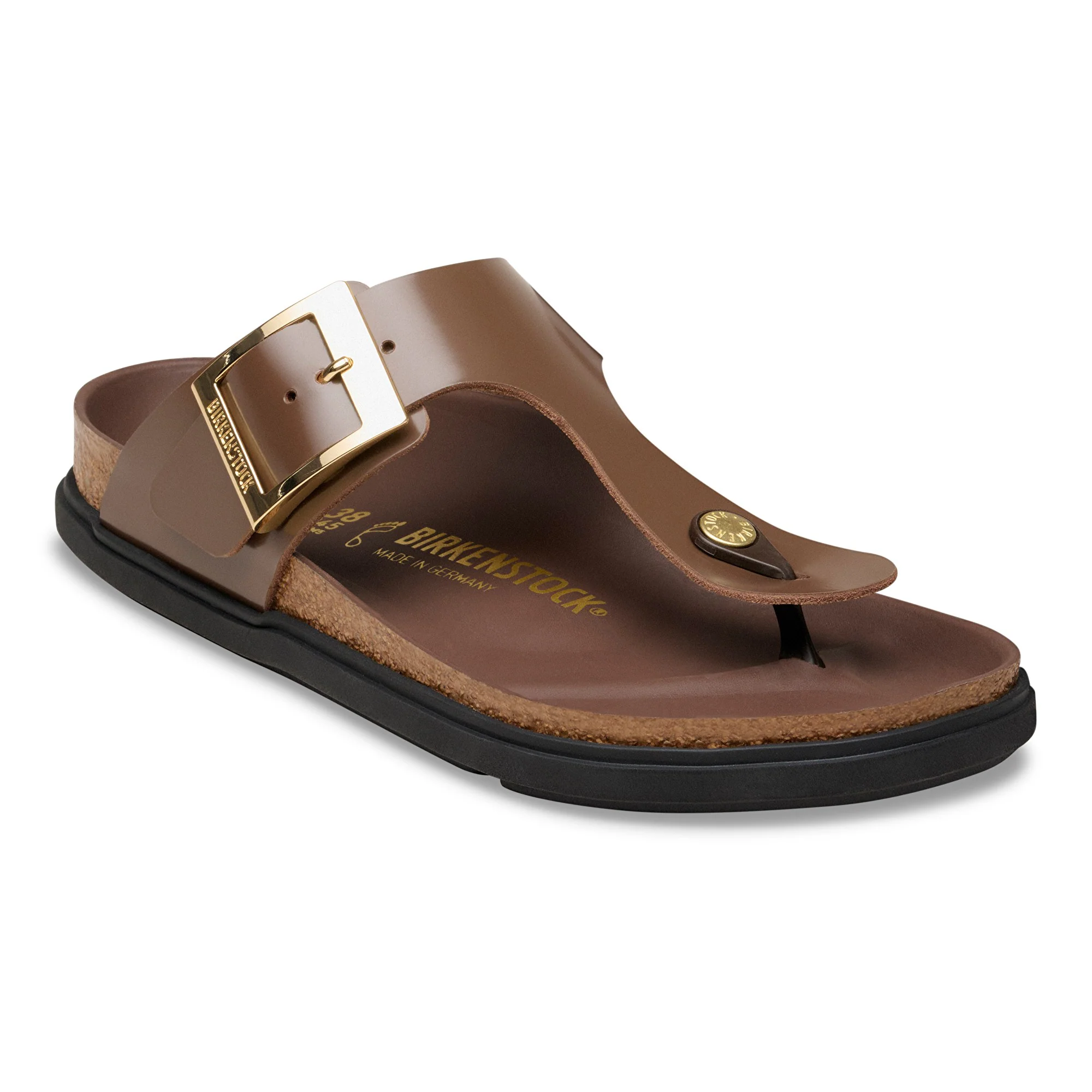 Gizeh Droplet Buckle Natural Leather Patent High-Shine Carafe