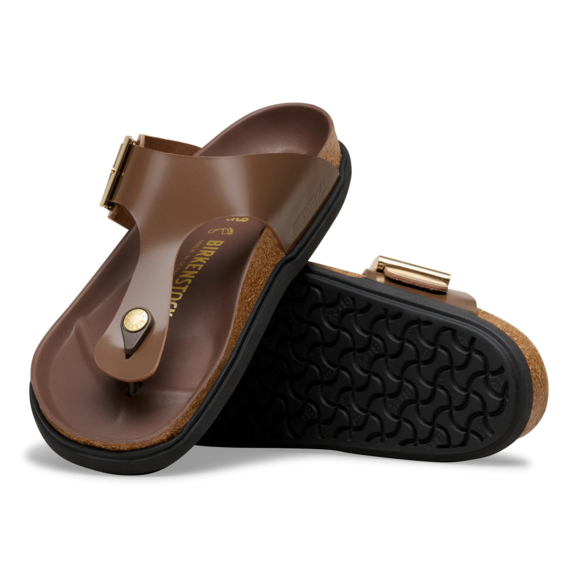 Gizeh Droplet Buckle Natural Leather Patent High-Shine Carafe - Image 2