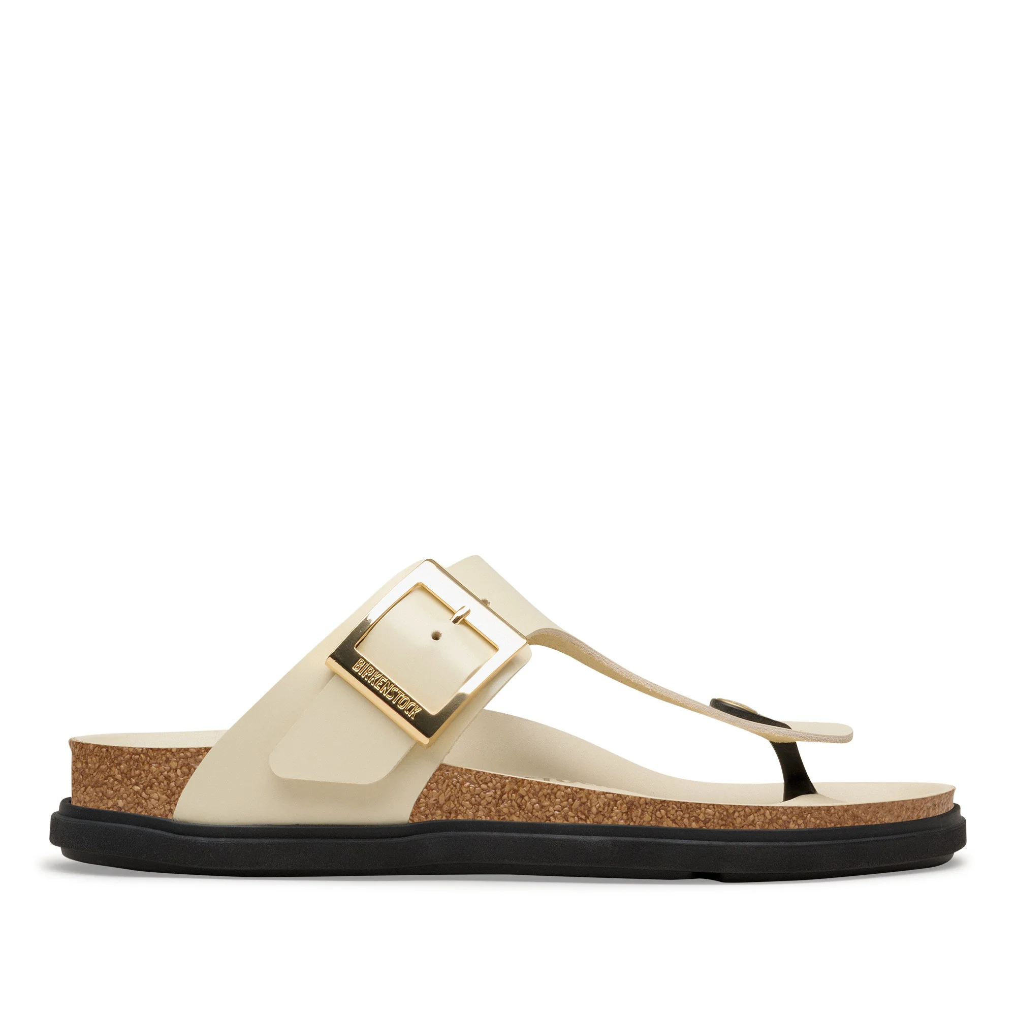 Gizeh Droplet Buckle Natural Leather Patent High-Shine Ecru - Image 3