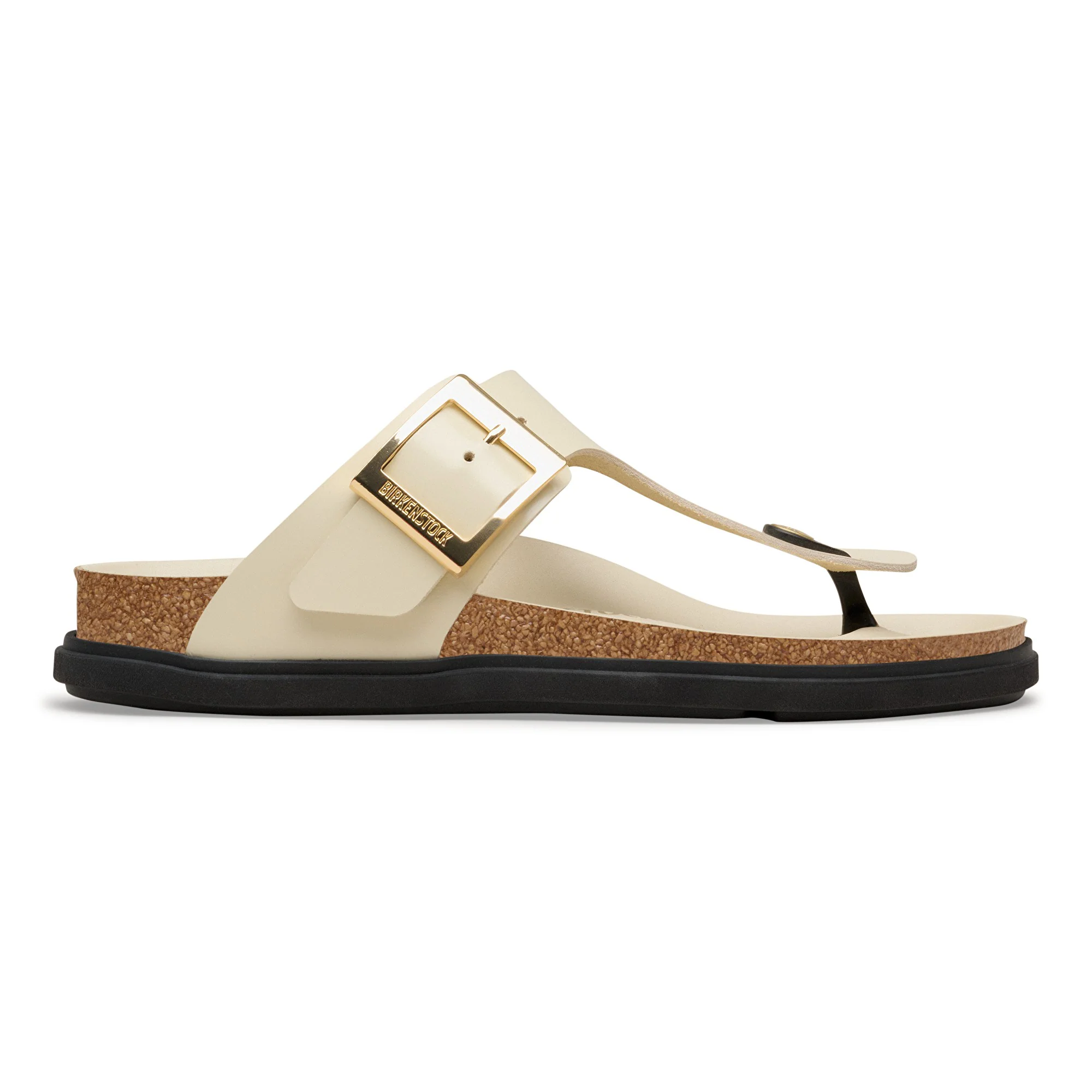 Gizeh Droplet Buckle Natural Leather Patent High-Shine Ecru - Image 5