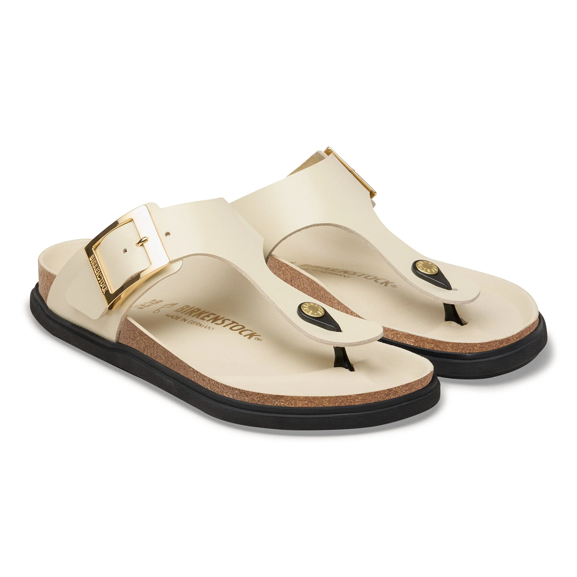 Gizeh Droplet Buckle Natural Leather Patent High-Shine Ecru - Image 6