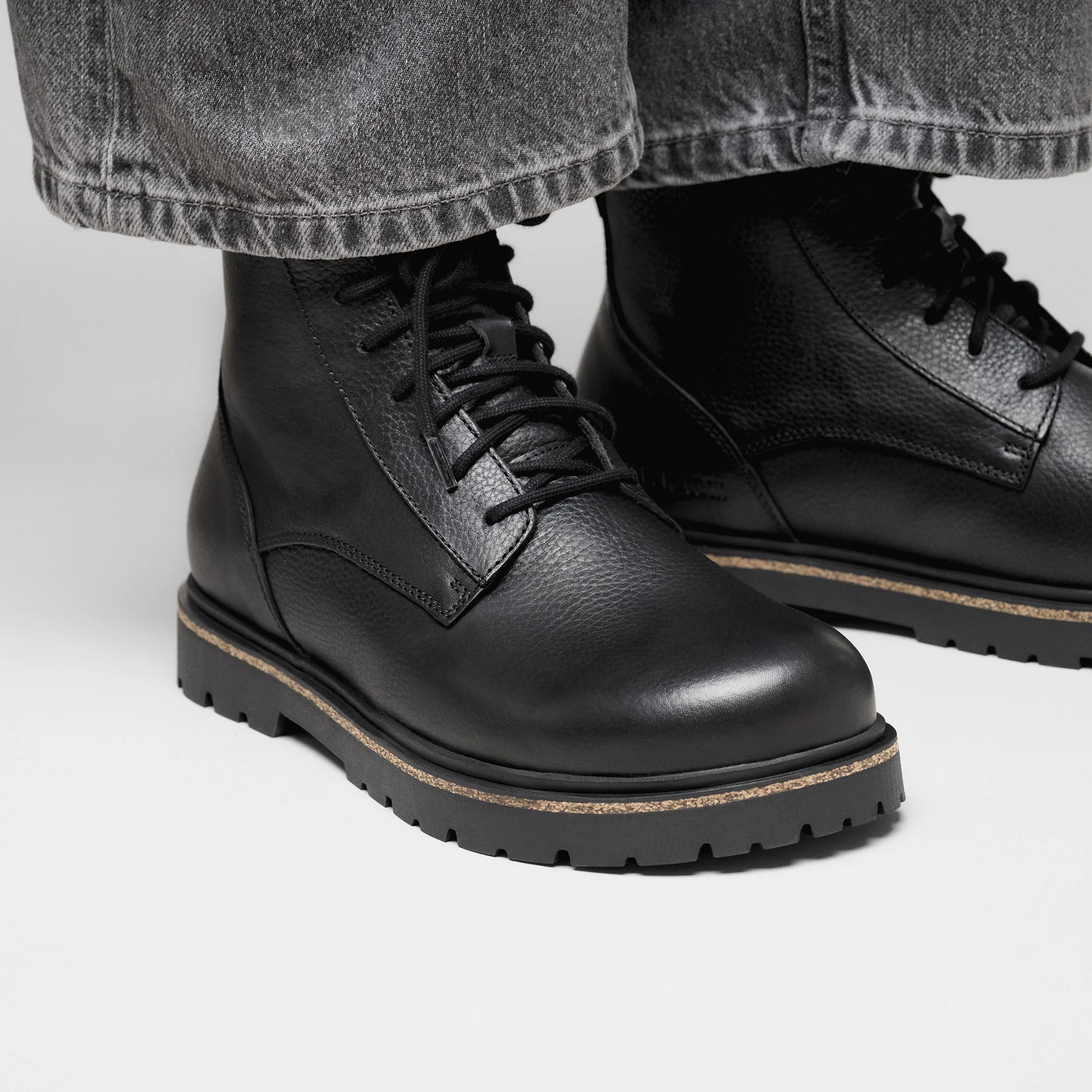Highwood Lace Mid Men Natural Leather Black - Image 8