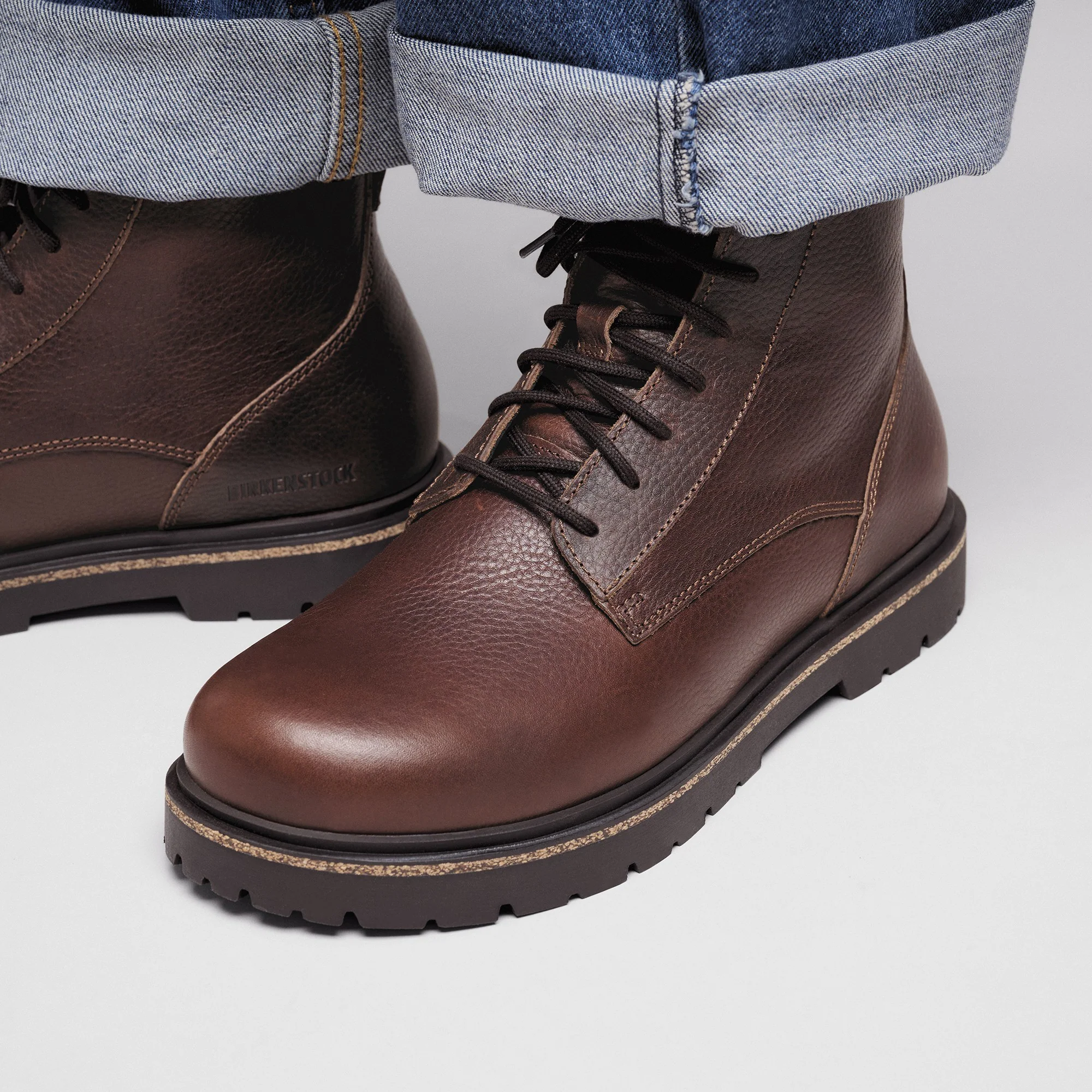 Highwood Lace Mid Men Natural Leather Chocolate - Image 7