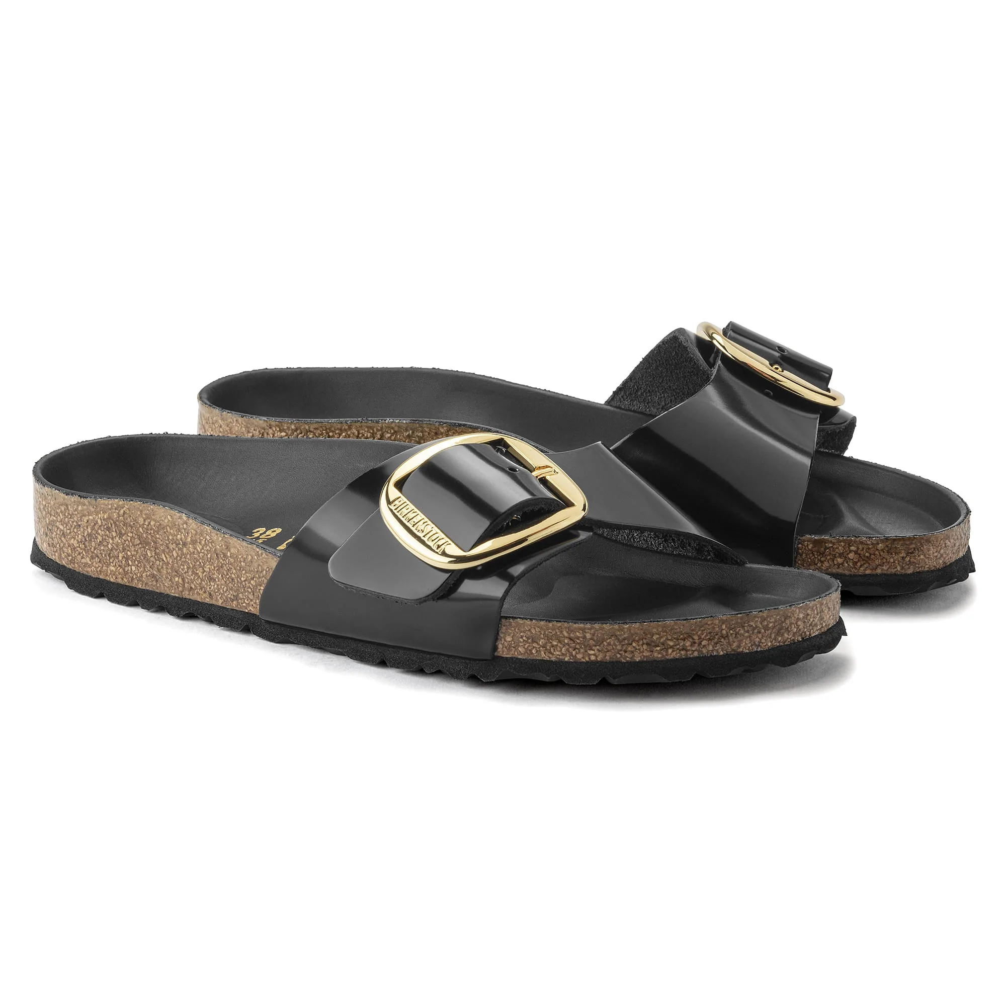 Madrid Big Buckle Natural Leather Patent - Image 5