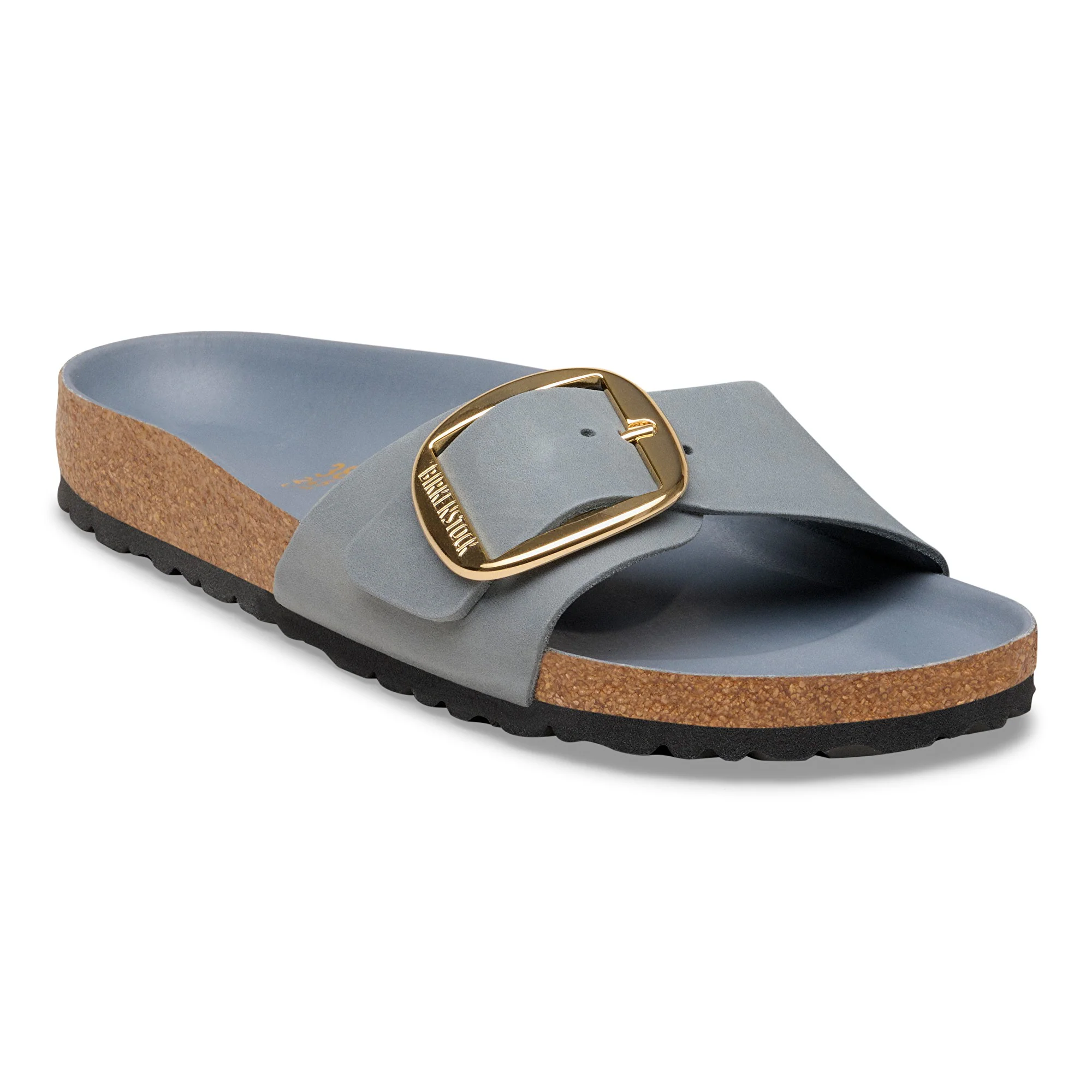 Madrid Big Buckle Natural Leather Oiled Basalt Gray