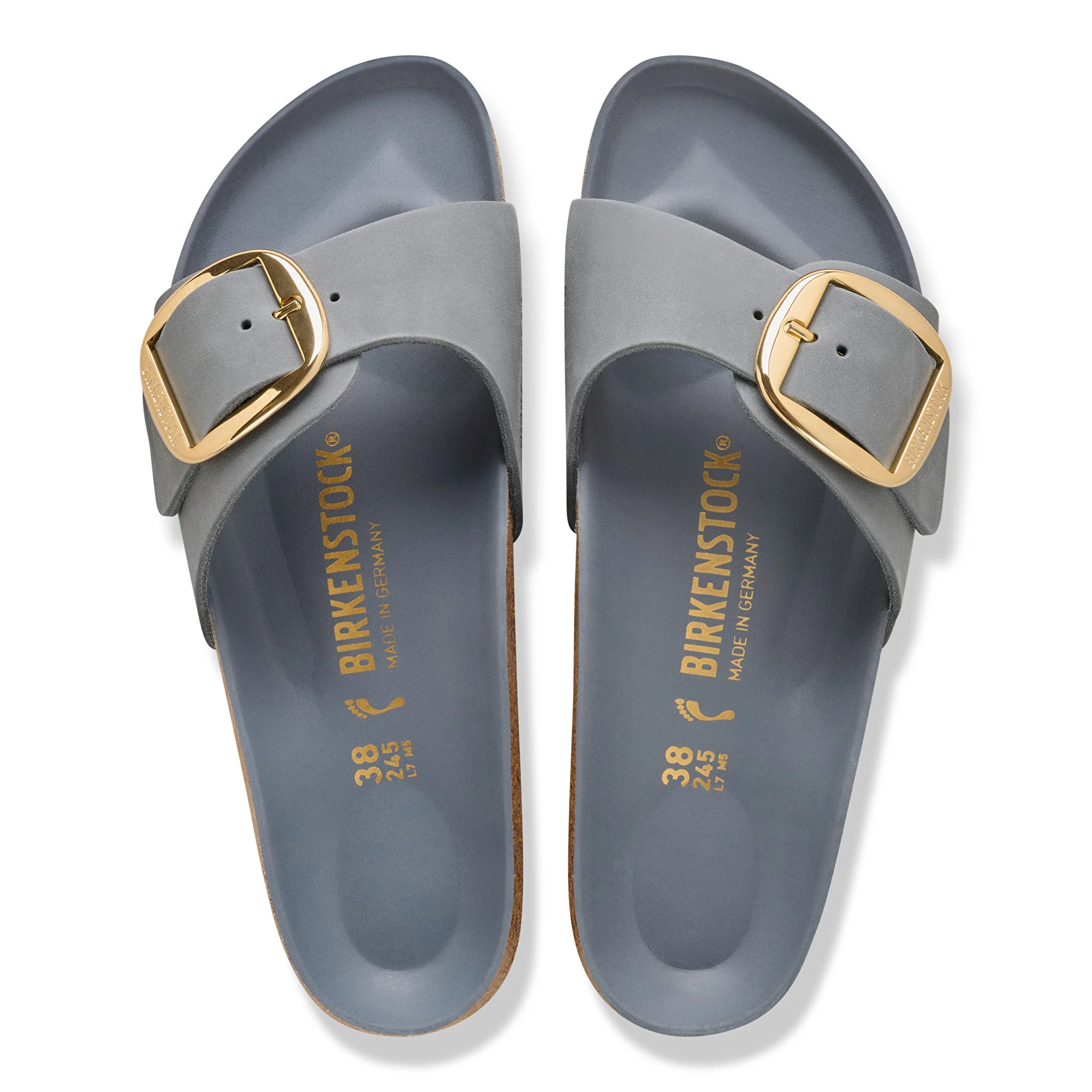Madrid Big Buckle Natural Leather Oiled Basalt Gray - Image 4