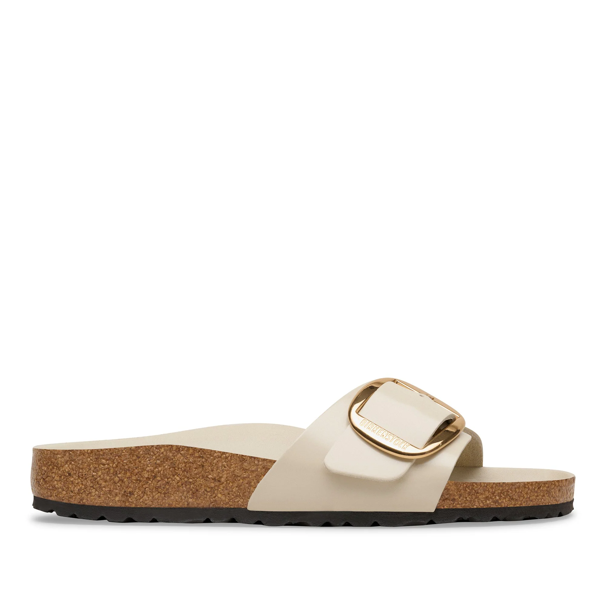 Madrid Big Buckle Natural Leather Patent High-Shine Oyster - Image 3