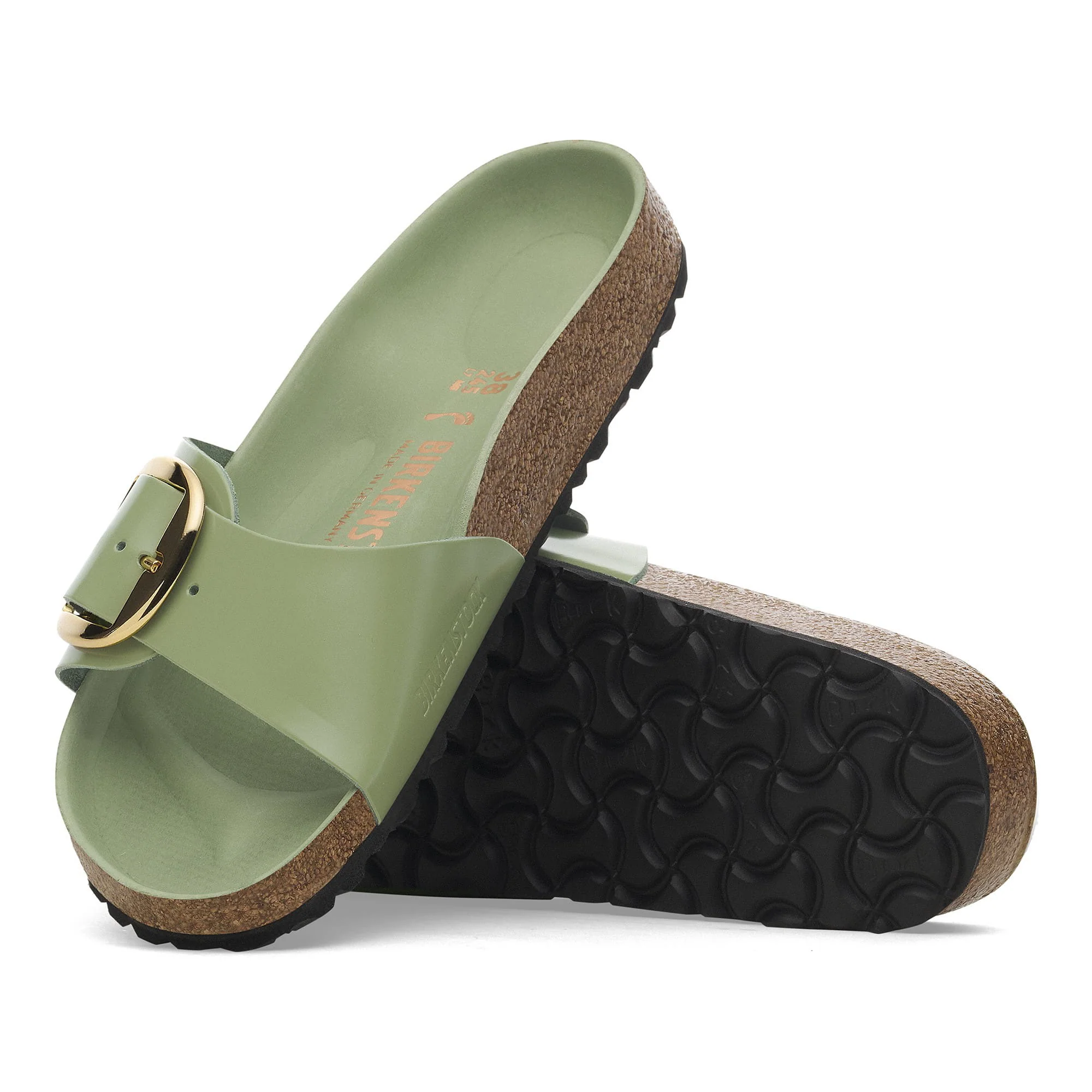 Madrid Big Buckle Natural Leather Patent - Image 2
