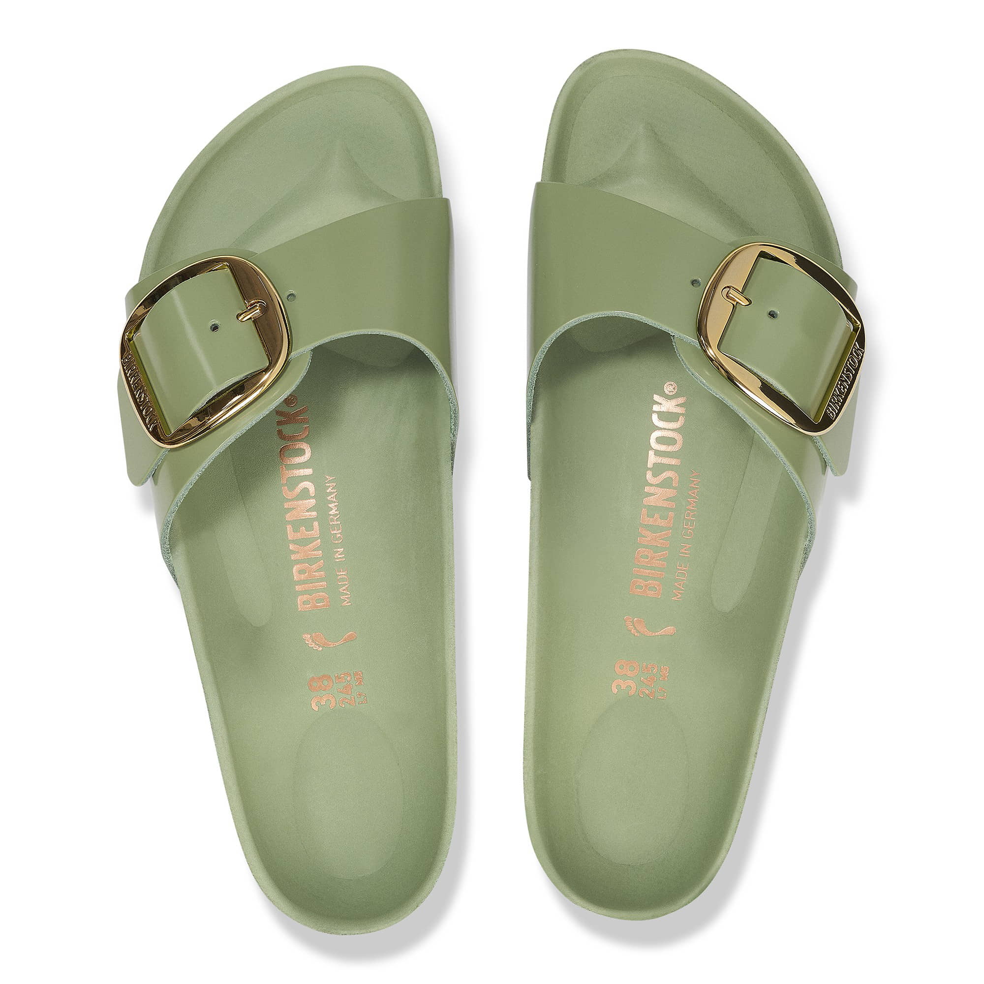 Madrid Big Buckle Natural Leather Patent - Image 3