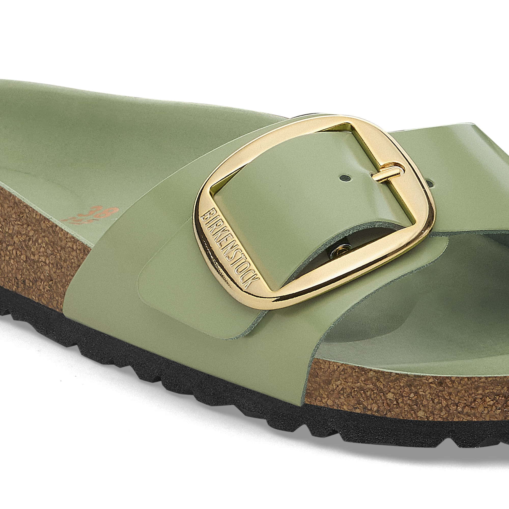 Madrid Big Buckle Natural Leather Patent - Image 6