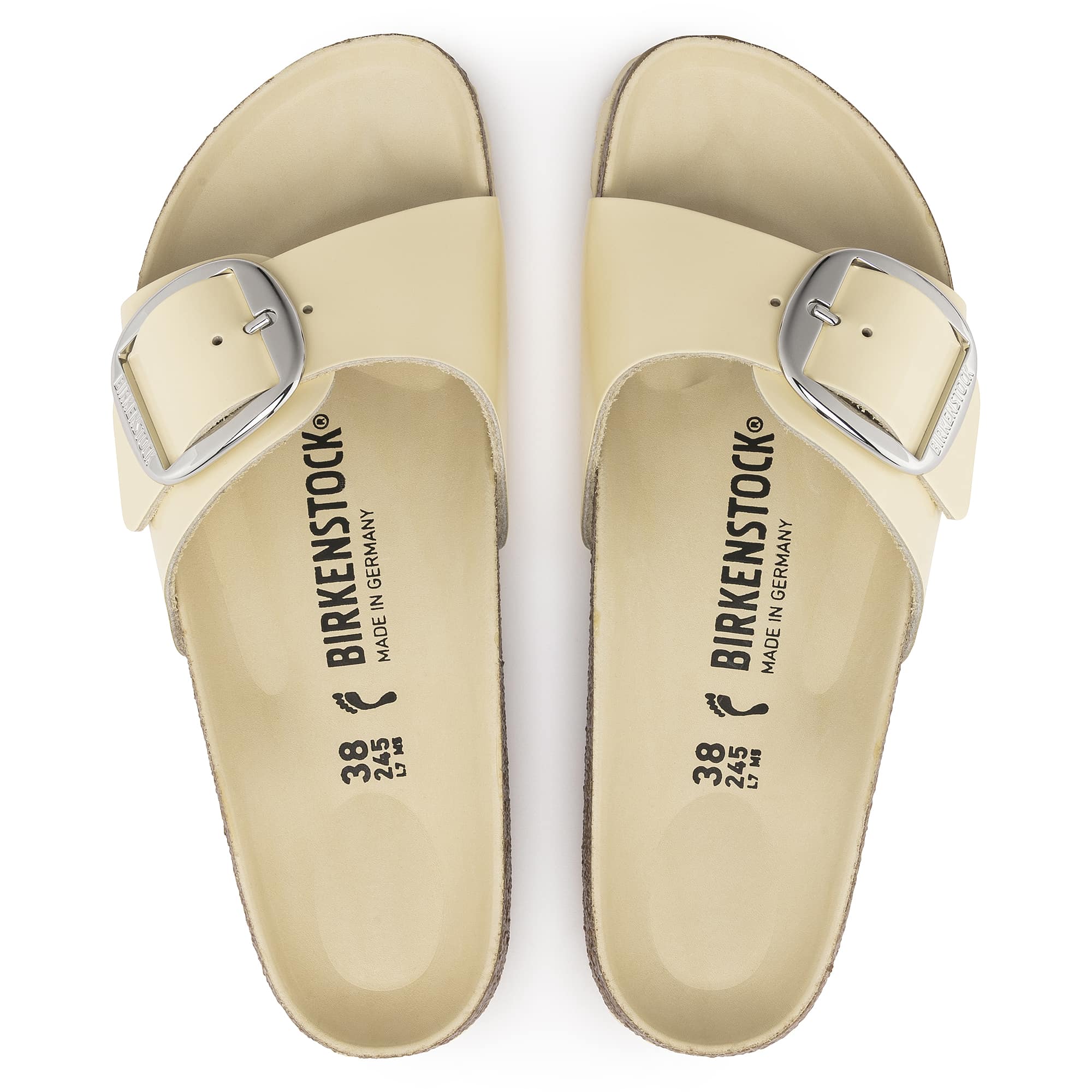 Madrid Big Buckle Natural Leather Patent - Image 3