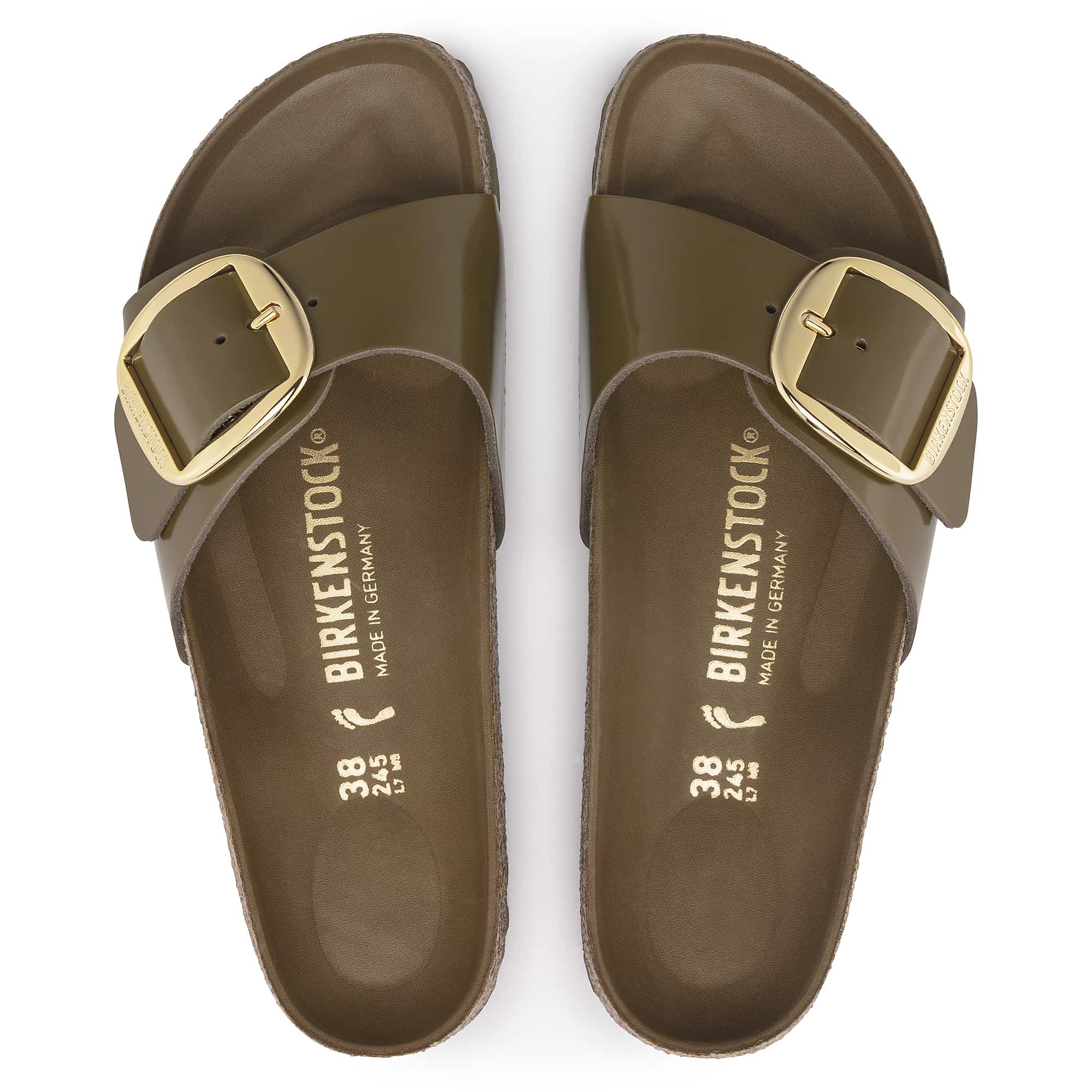 Madrid Big Buckle Natural Leather Patent - Image 3