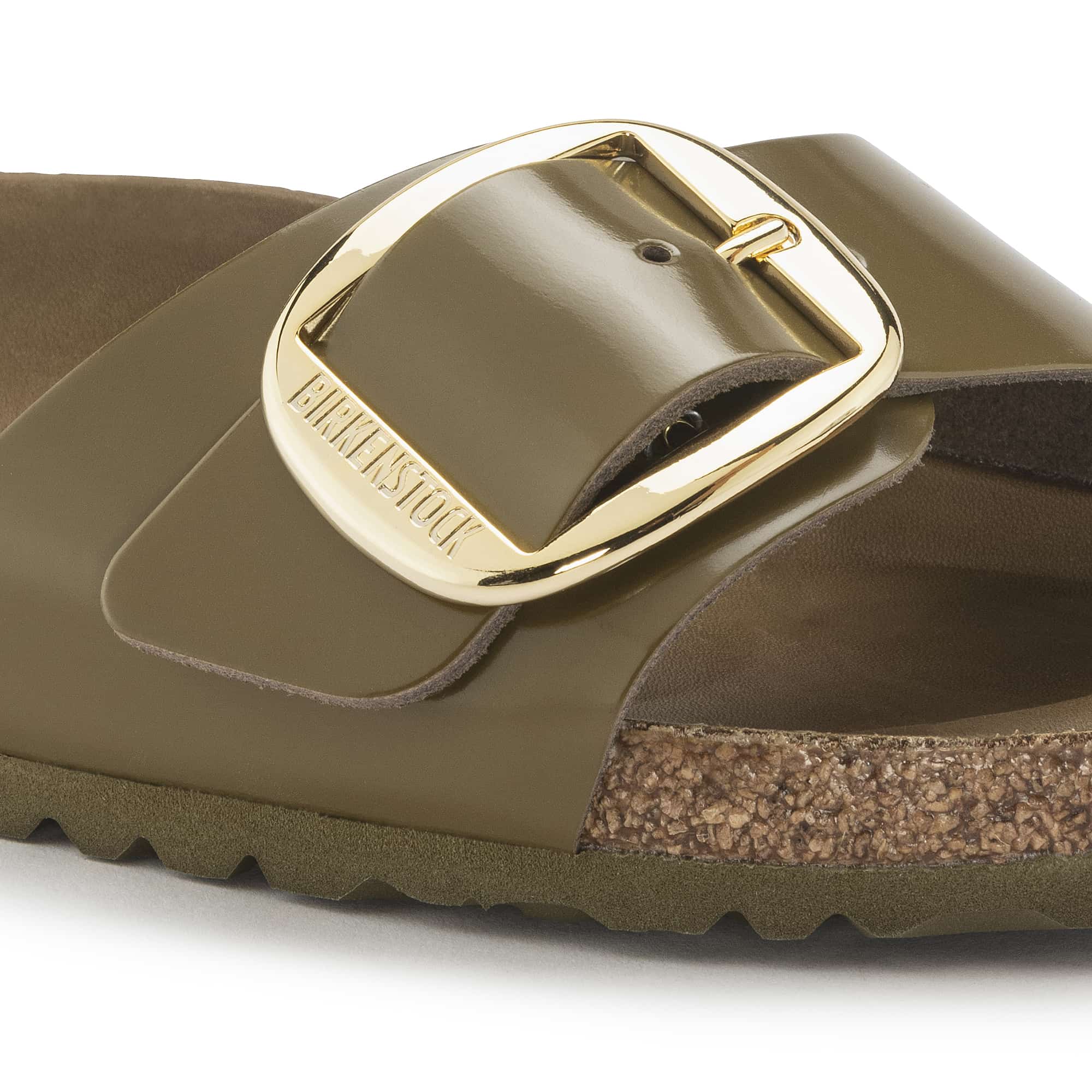 Madrid Big Buckle Natural Leather Patent - Image 6