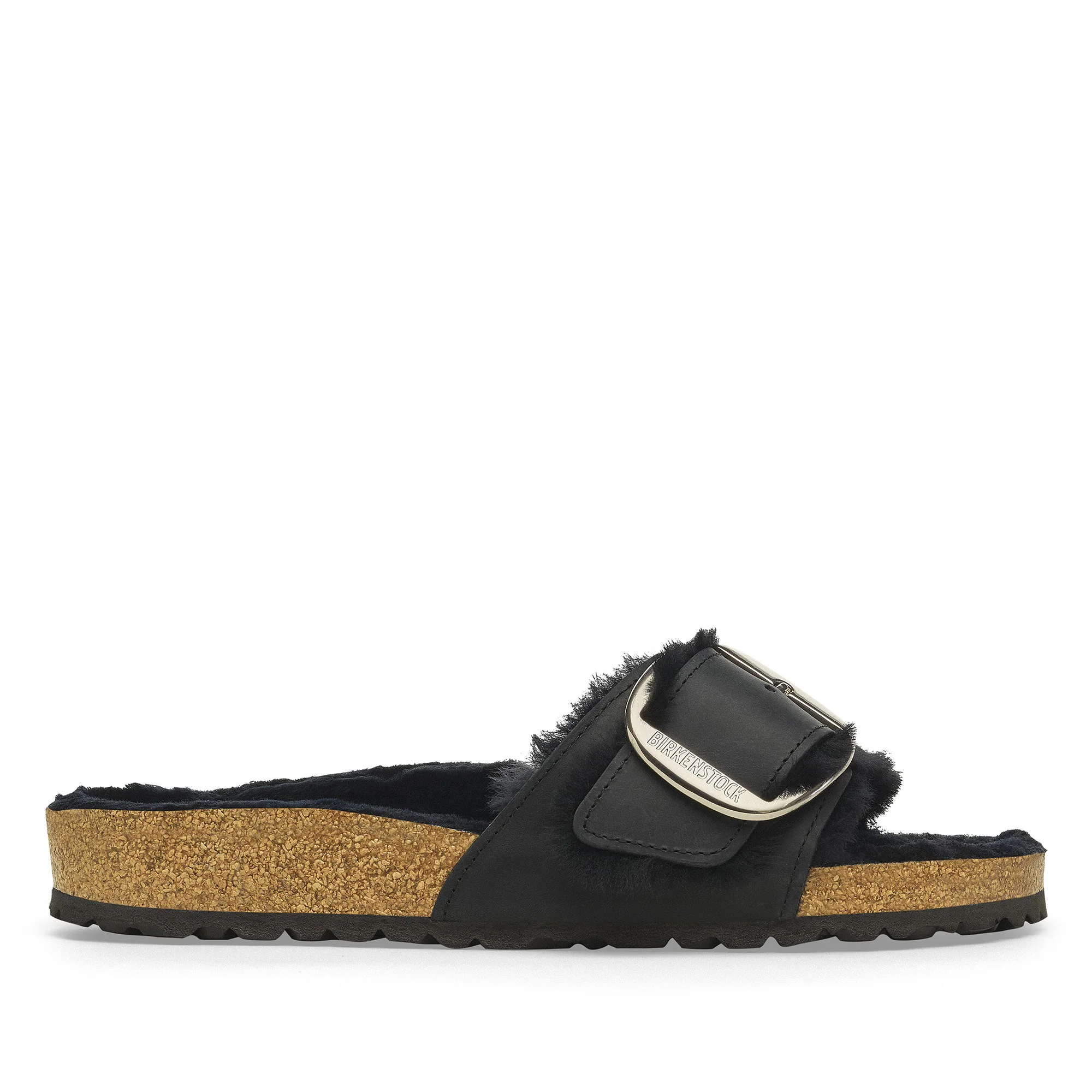 Madrid Big Buckle Shearling Natural Leather Oiled Black - Image 16