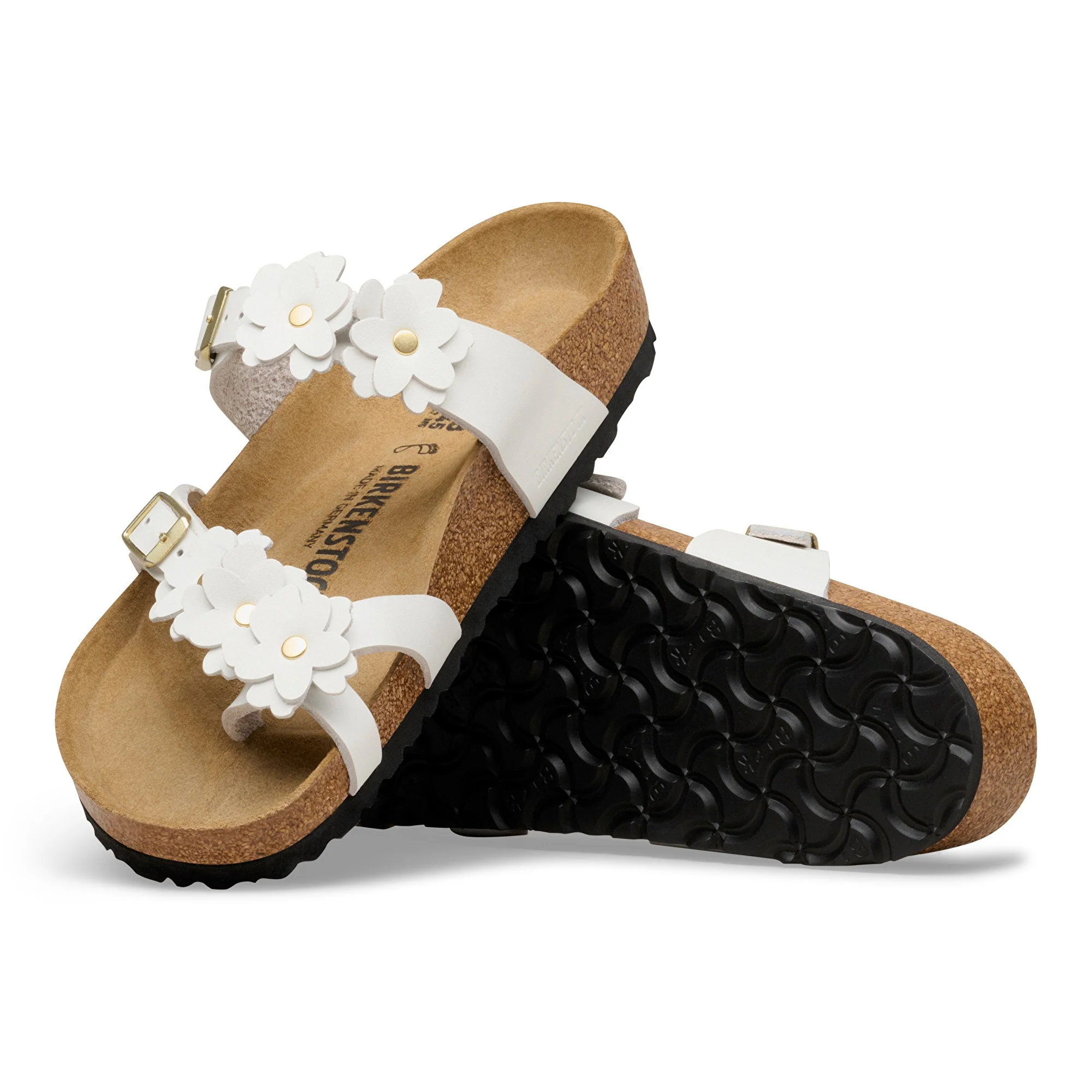 Mayari Flower Embellishment Natural Leather white - Image 2