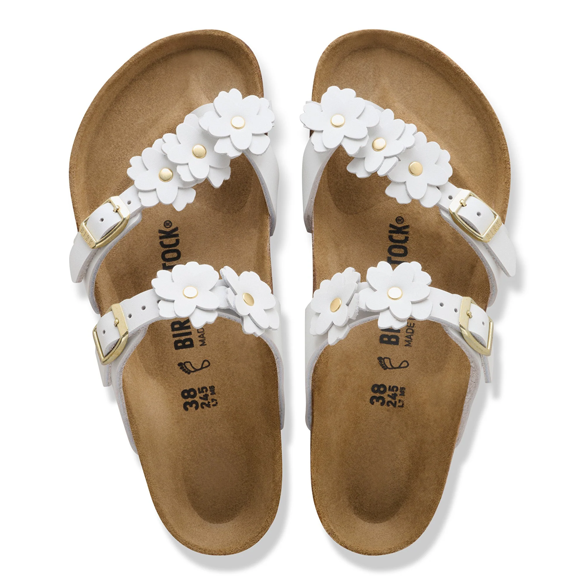 Mayari Flower Embellishment Natural Leather white - Image 4